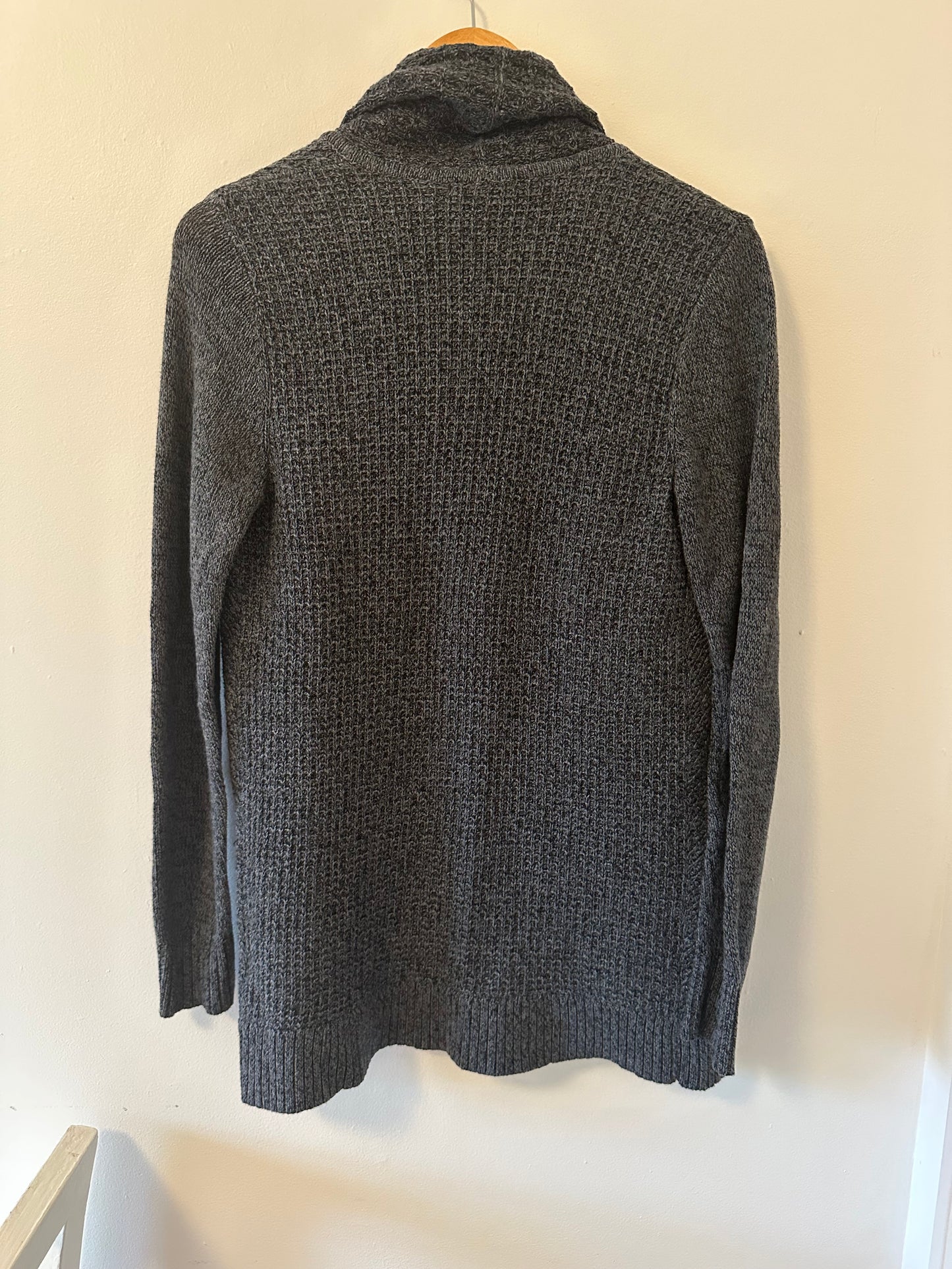 Lilla P Draped Open Front High Low Cardigan in Charcoal Gray - Size XS