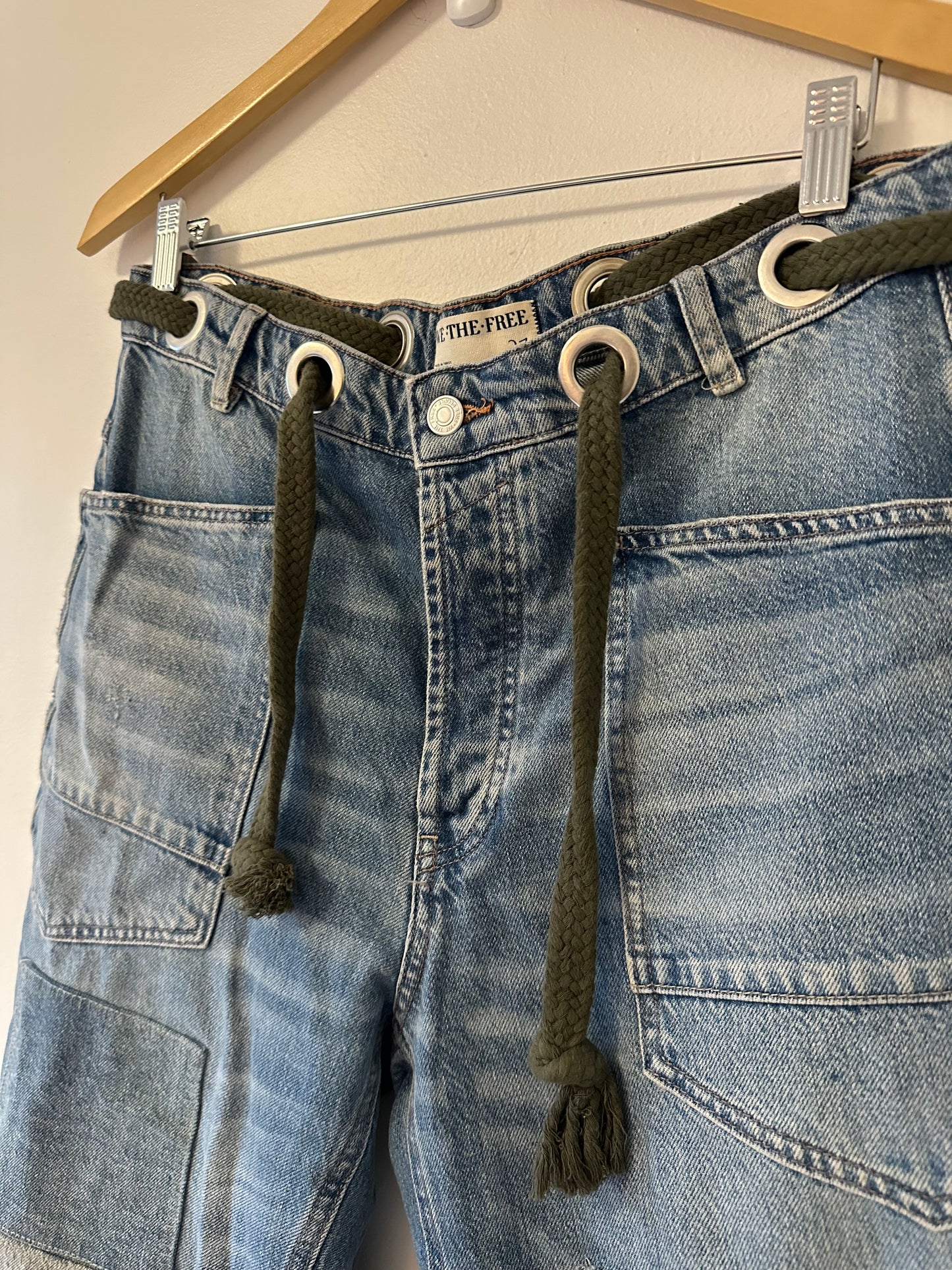 We The Free Moxie Pull-On Barrel Jeans In Truest Blue - Size 27