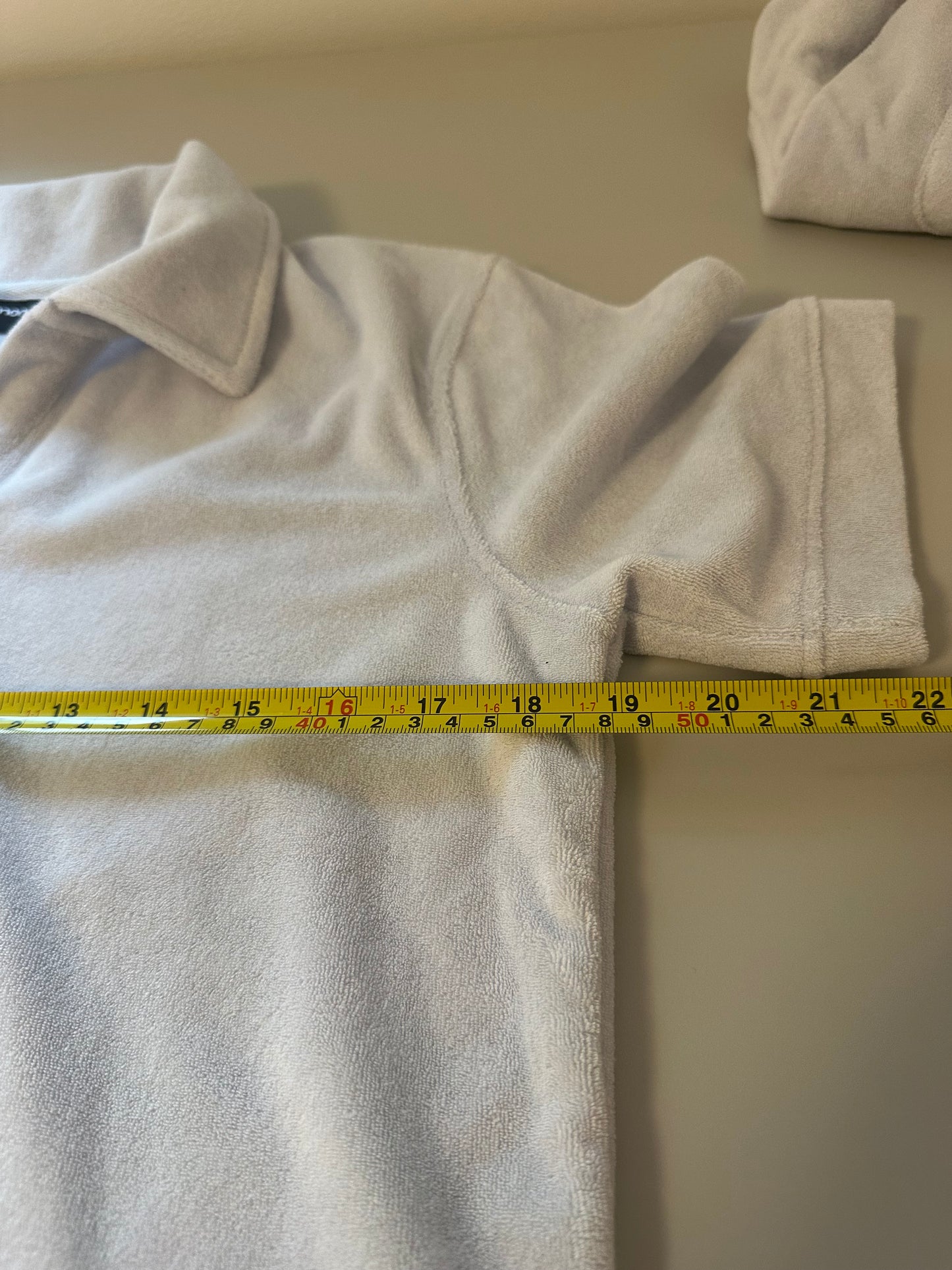 Mono B - Light Blue Terrycloth Polo and Shorts Set | Size Small