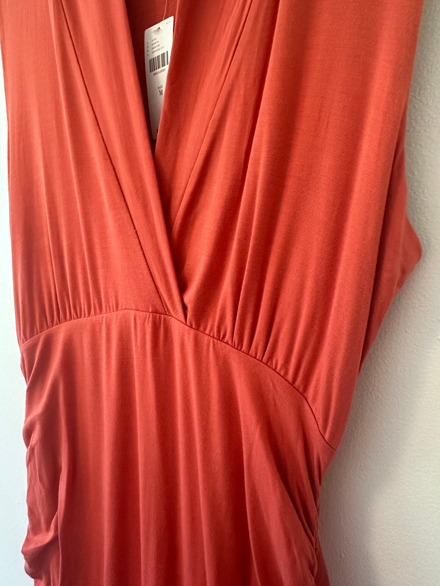 NWT Anthropologie Ruched Marissa Coral Column Dress - Size Medium