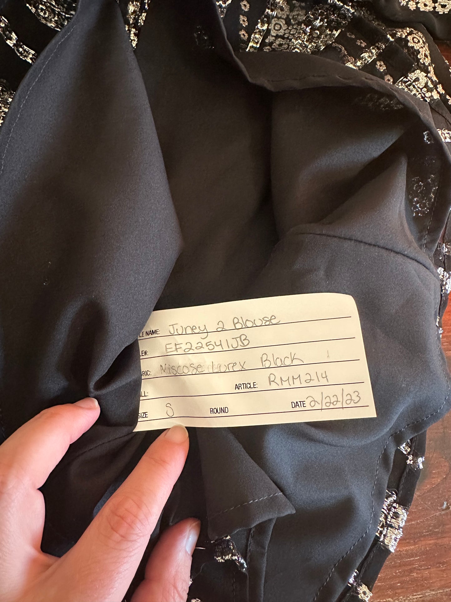 Emerson Fry Juney 2 Blouse in Viscose Black Lurex - Size Small