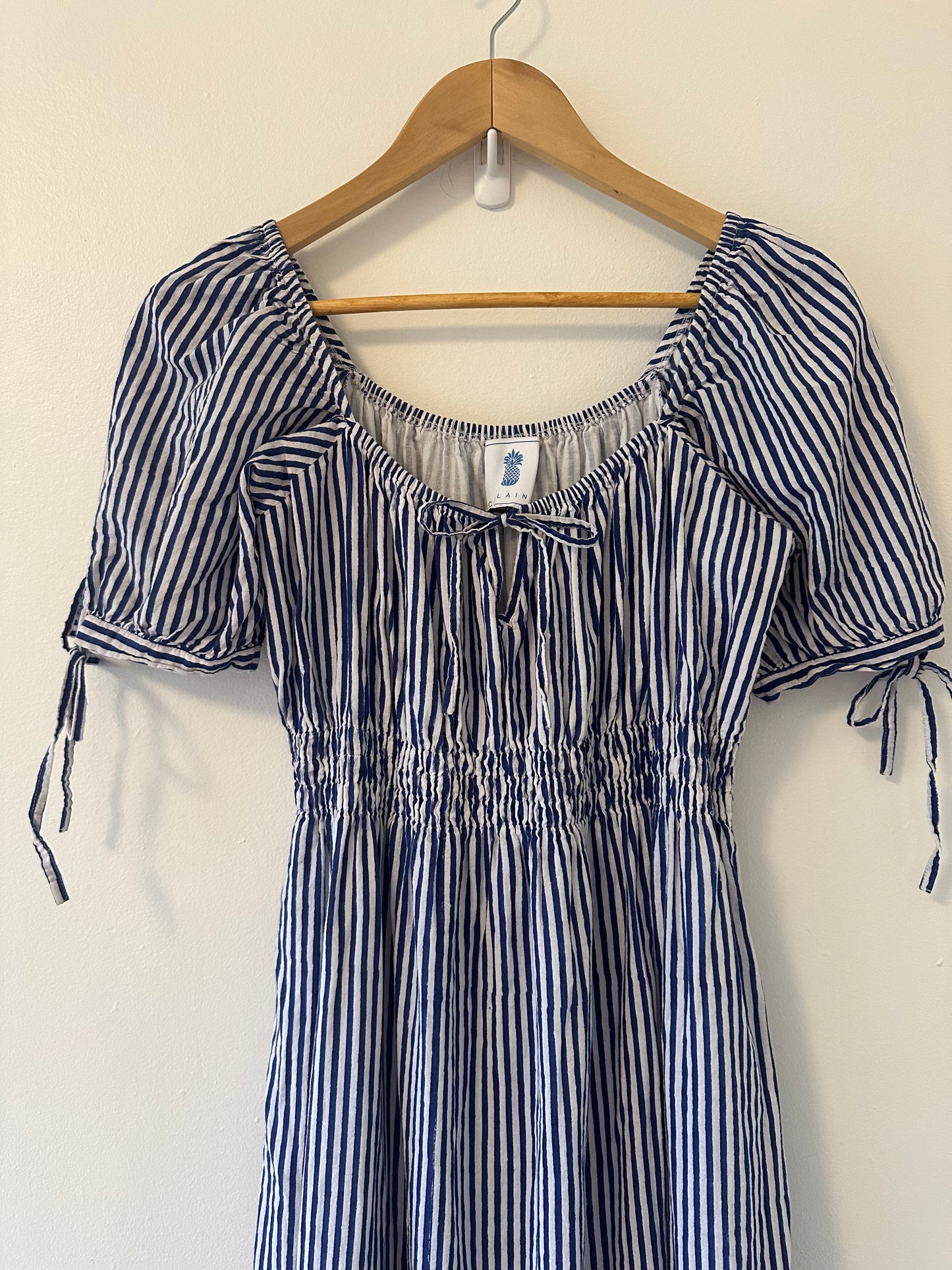 CJ Laing Blue and White Striped Dress Size Medium