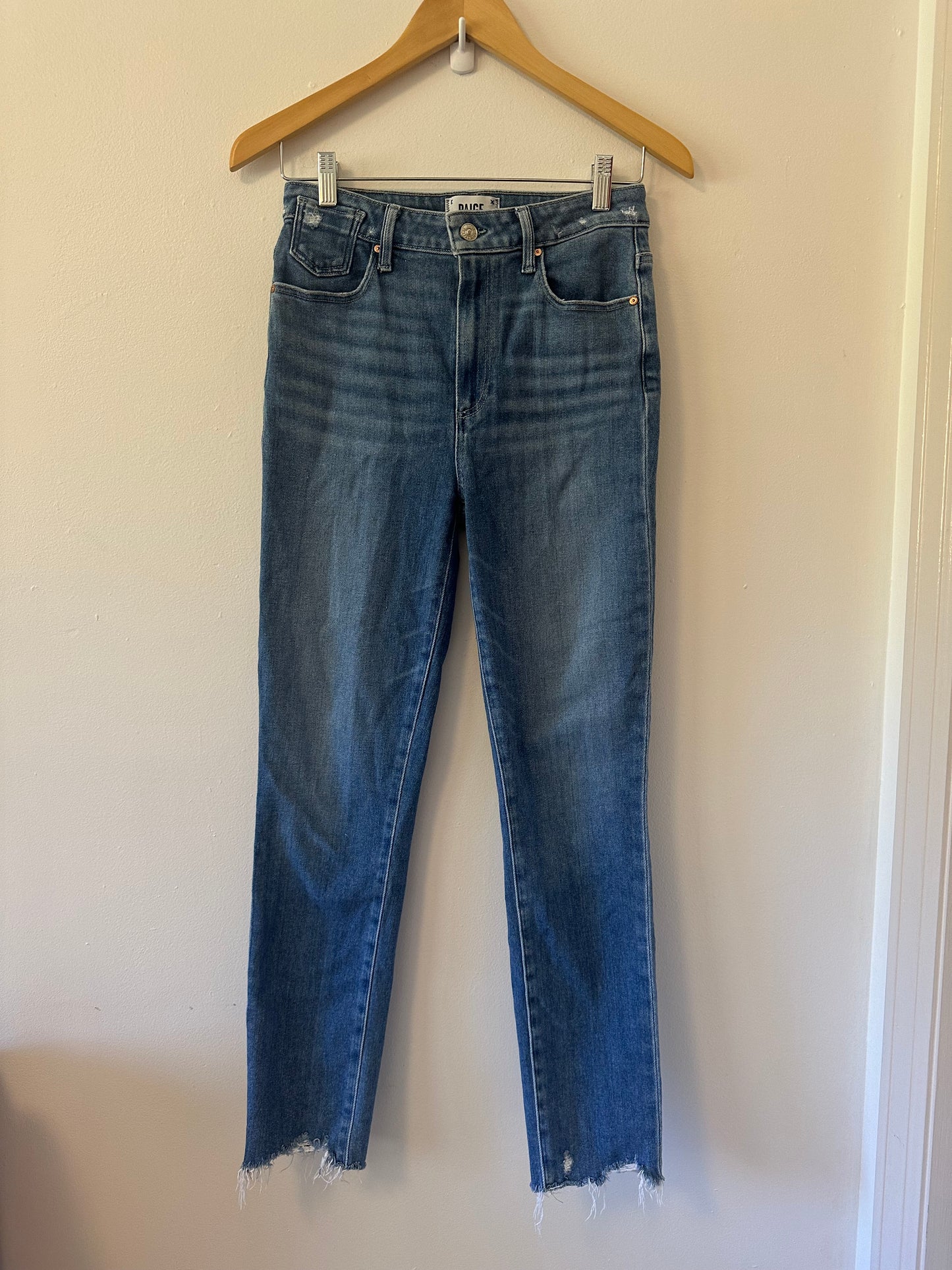 PAIGE Raw Hem Gemma Skinny Ankle Jeans | Size 27