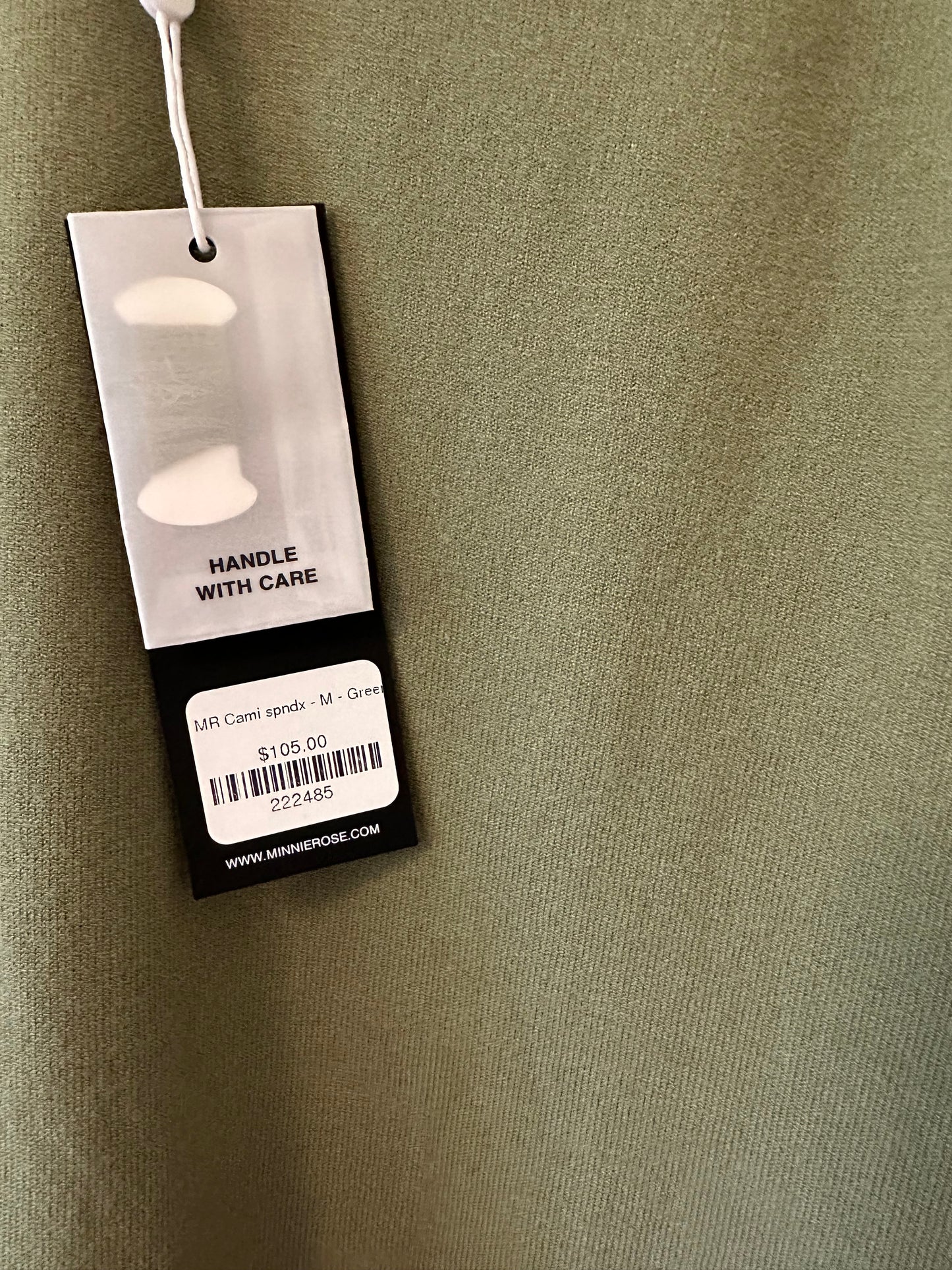 NWT Minnie Rose Knit Stretch Camisole Tank Top in Green - Size Medium