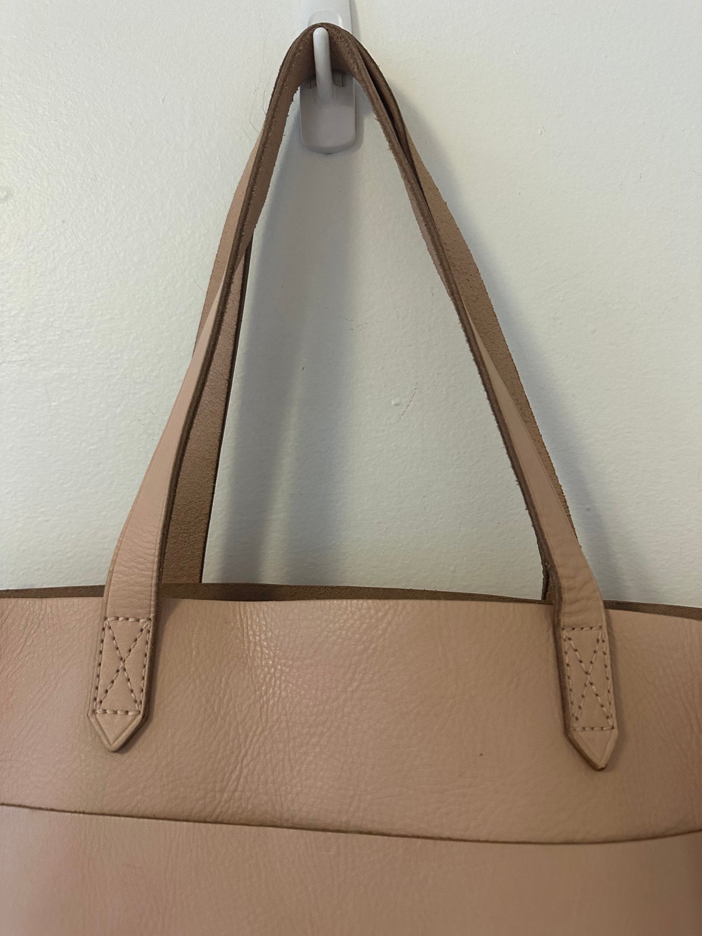 Madewell Blush Pink Open Top Leather Tote Bag