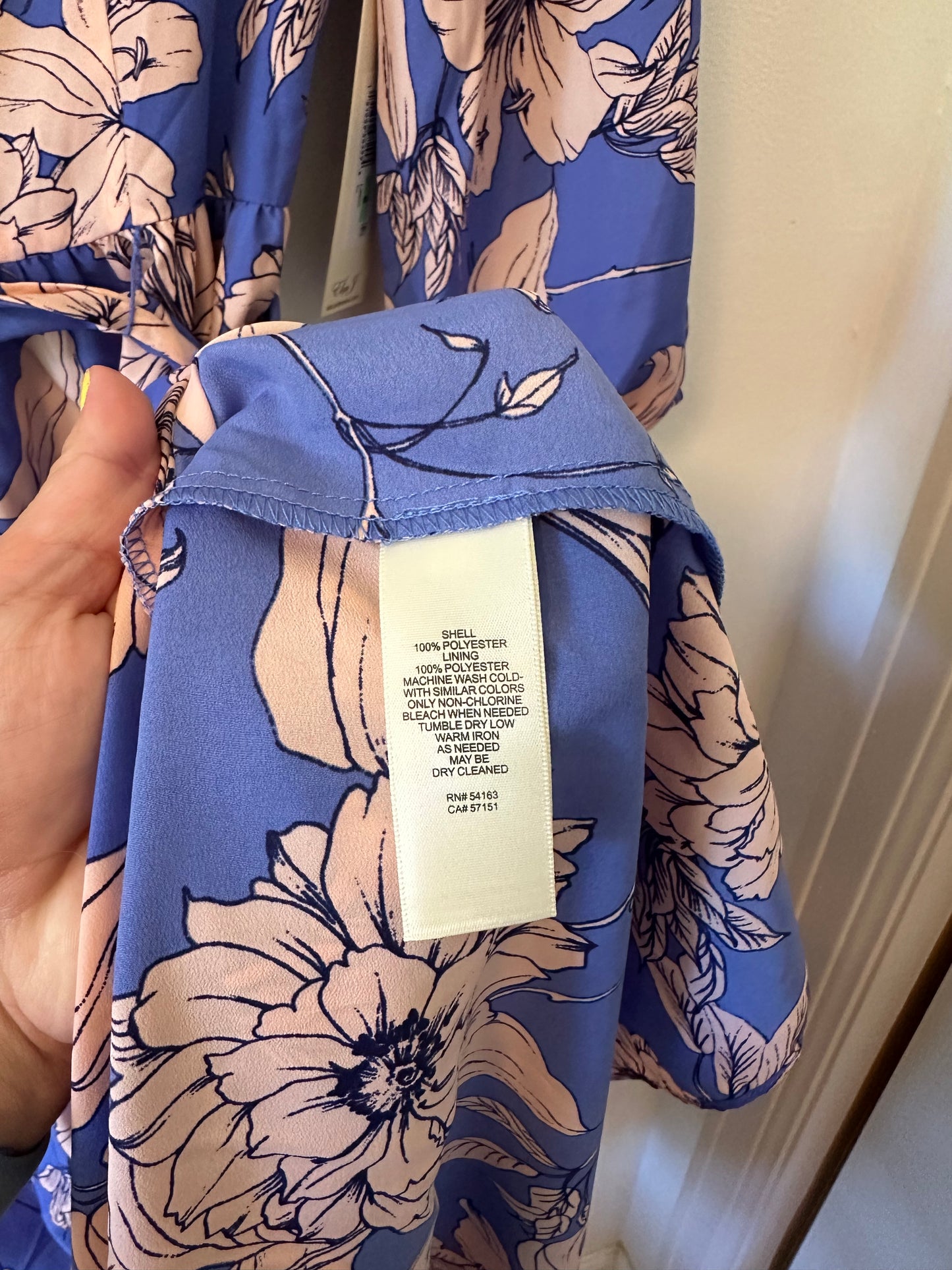 NWT Eliza J Floral Blue and Pink Midi Dress - Size 8