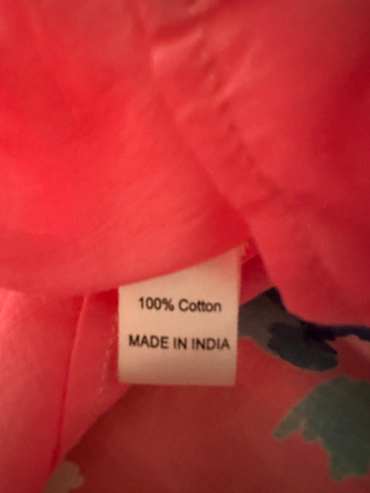 Banjanan Ira Cotton Floral Cap Sleeve Dress in Blue and Pink | Size Large