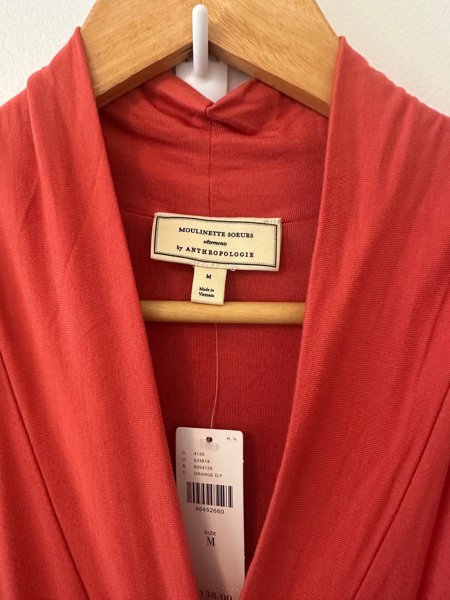 NWT Anthropologie Ruched Marissa Coral Column Dress - Size Medium