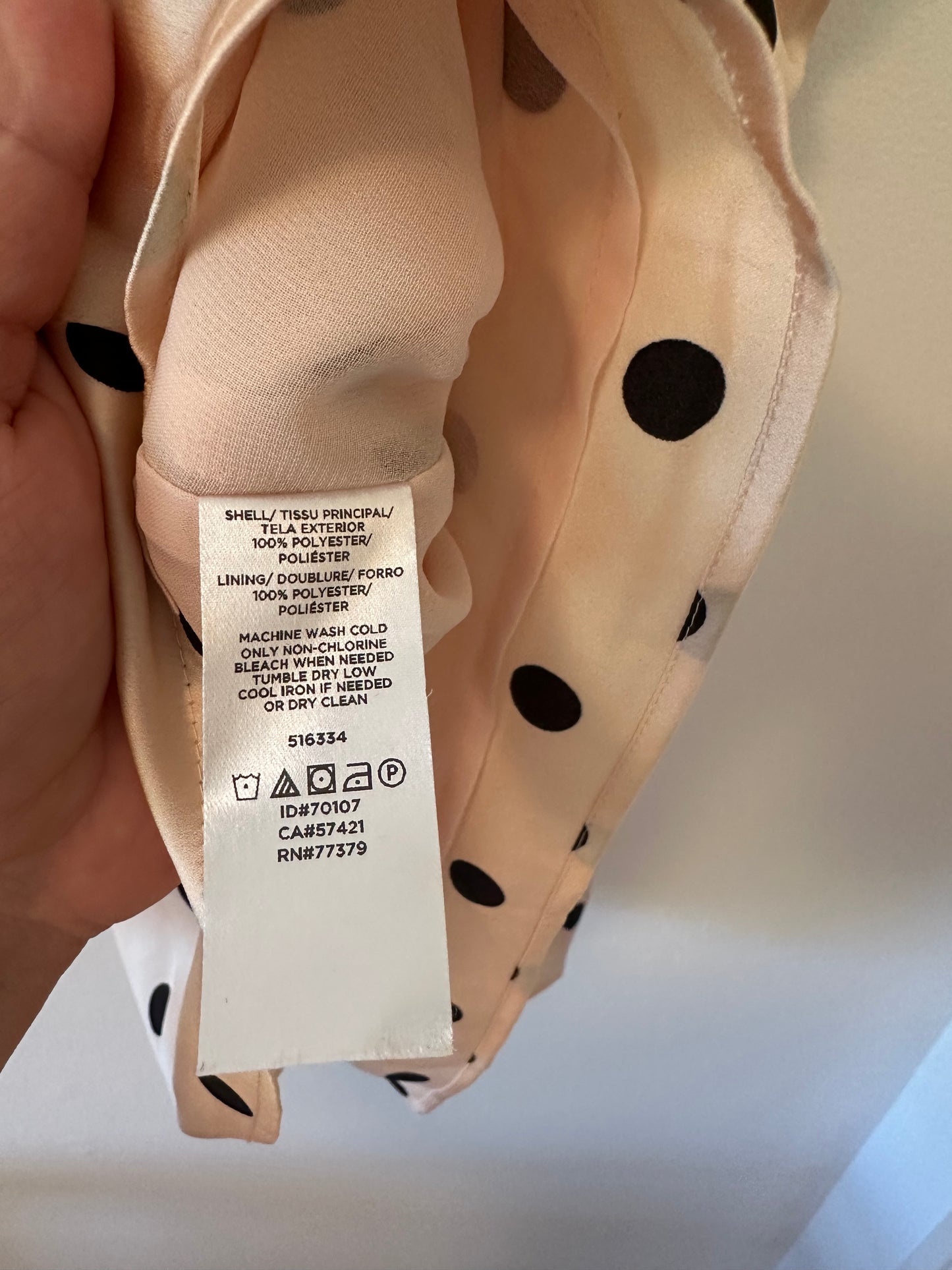 Ann Taylor Polka Dot Spaghetti Strap Top - Pink and Black in Size Medium