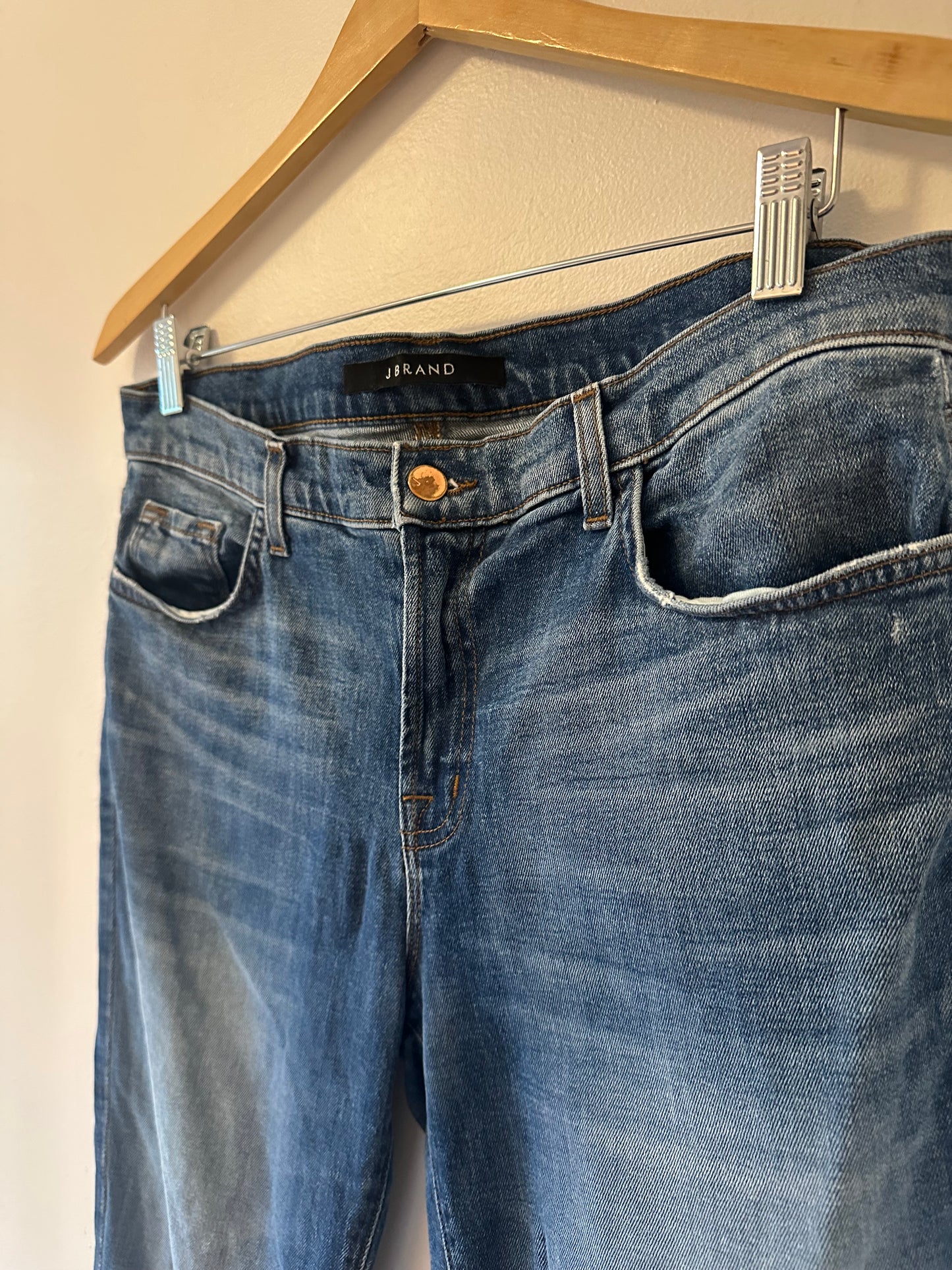 J Brand Cropped Ellis Blue Denim Jeans in Rival - Size 29