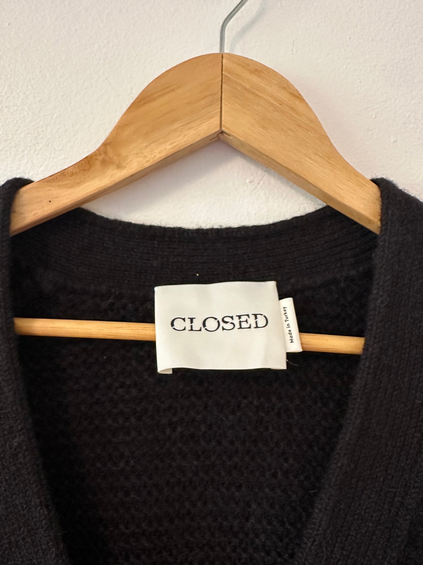 Closed Black Knit Alpaca Blend Knit Cardigan | Size Small