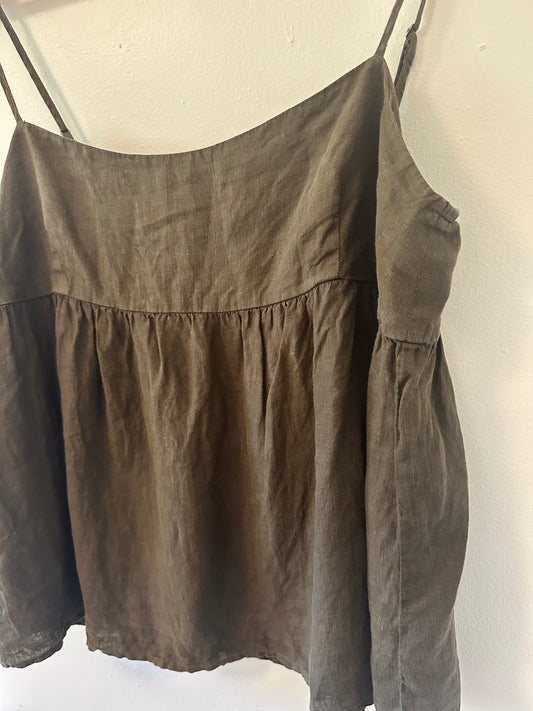 Velvet by Graham & Spencer Olive Green Empire Waist Camisole - Size Medium