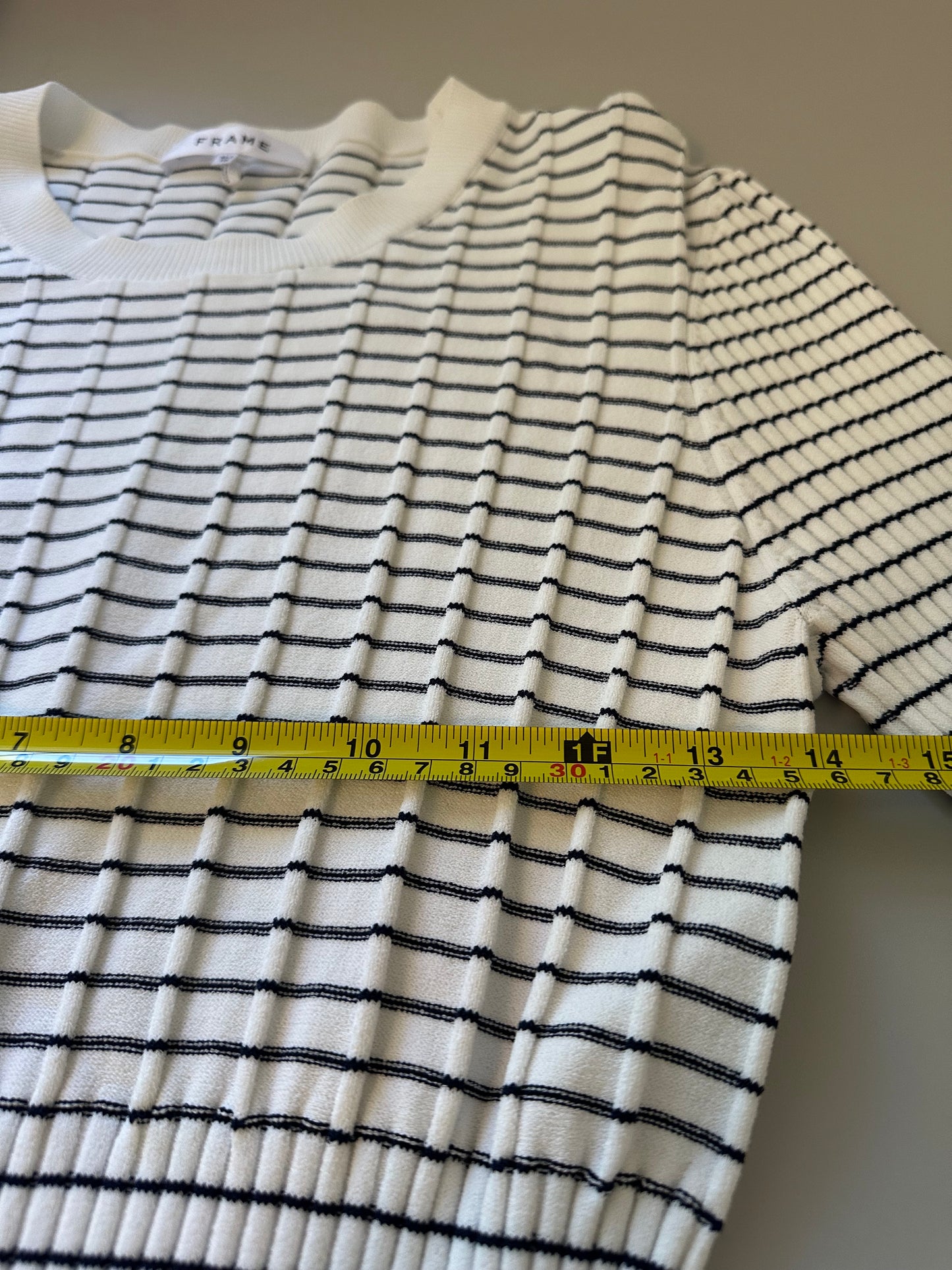 Frame Striped Black and White Knit Mini Dress | Size Extra Large
