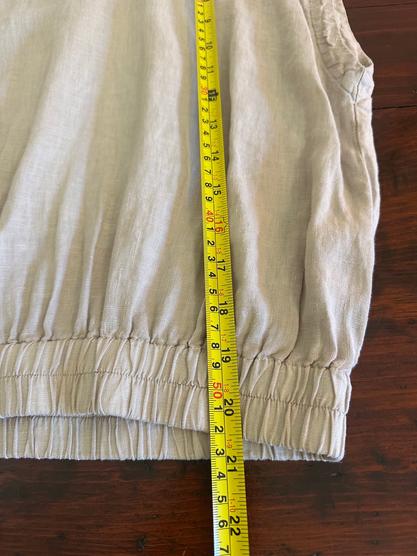 Velvet by Graham & Spencer Light Tan Haylie Linen Crop Blouse - Size XS