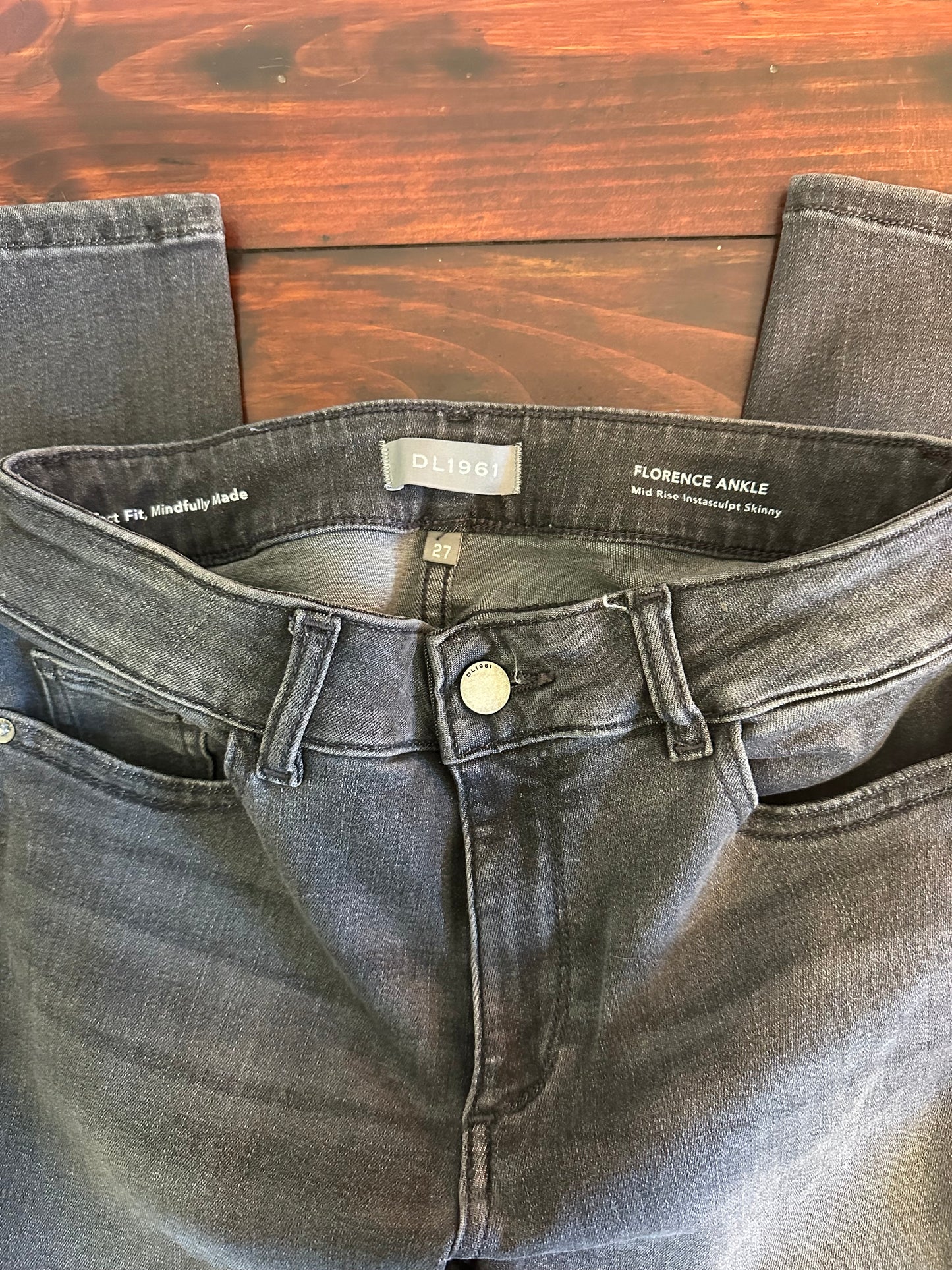 DL1961 Florence Ankle Mid Rise Instasculpt Skinny Jeans Size 27