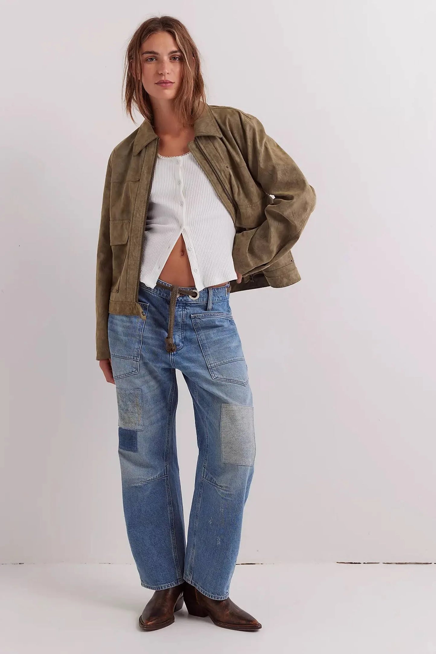 We The Free Moxie Pull-On Barrel Jeans In Truest Blue - Size 27
