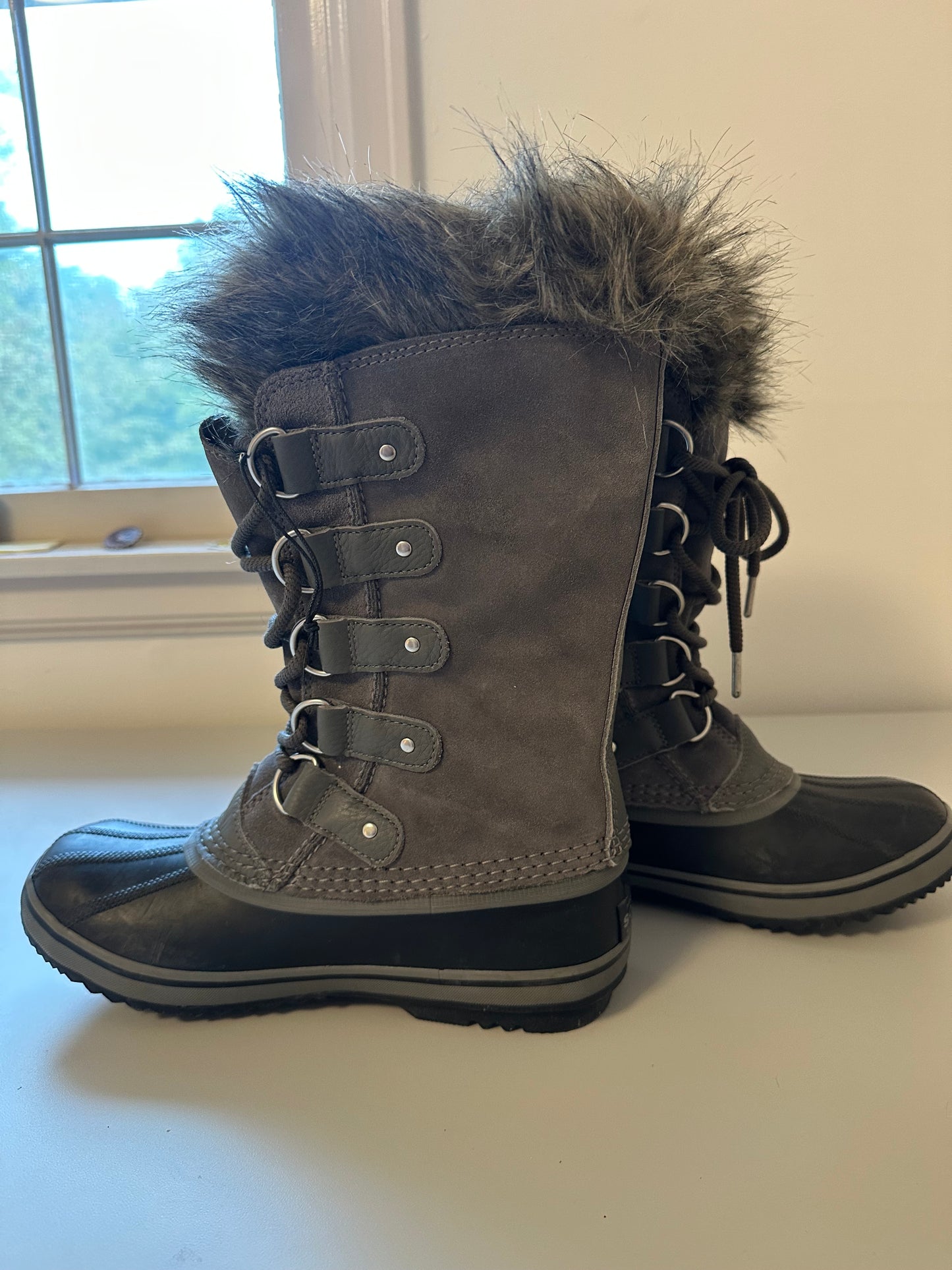 Sorel JOAN OF ARCTIC™ Women's Waterproof Boot in Quarry and Black | Size 7.5