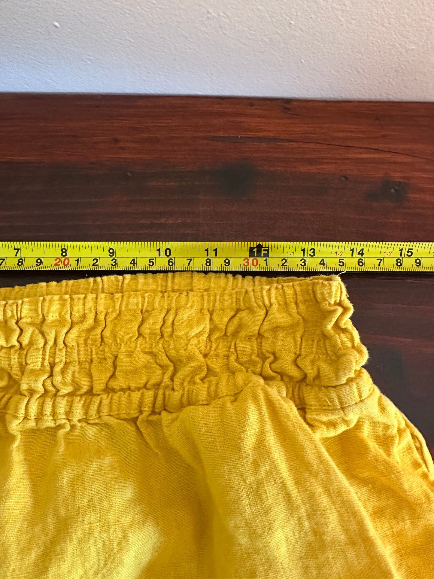 Anthropologie The Somerset Yellow Wide-Leg Linen Pants - Size Medium