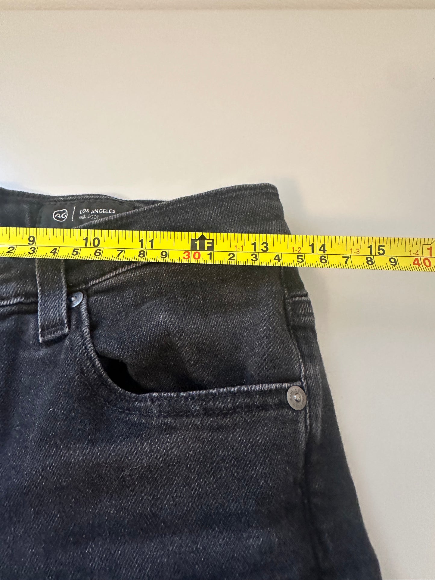 AG Adriano Goldschmied Brinkley Straight Leg Mid Rise Black Jeans | Size 25