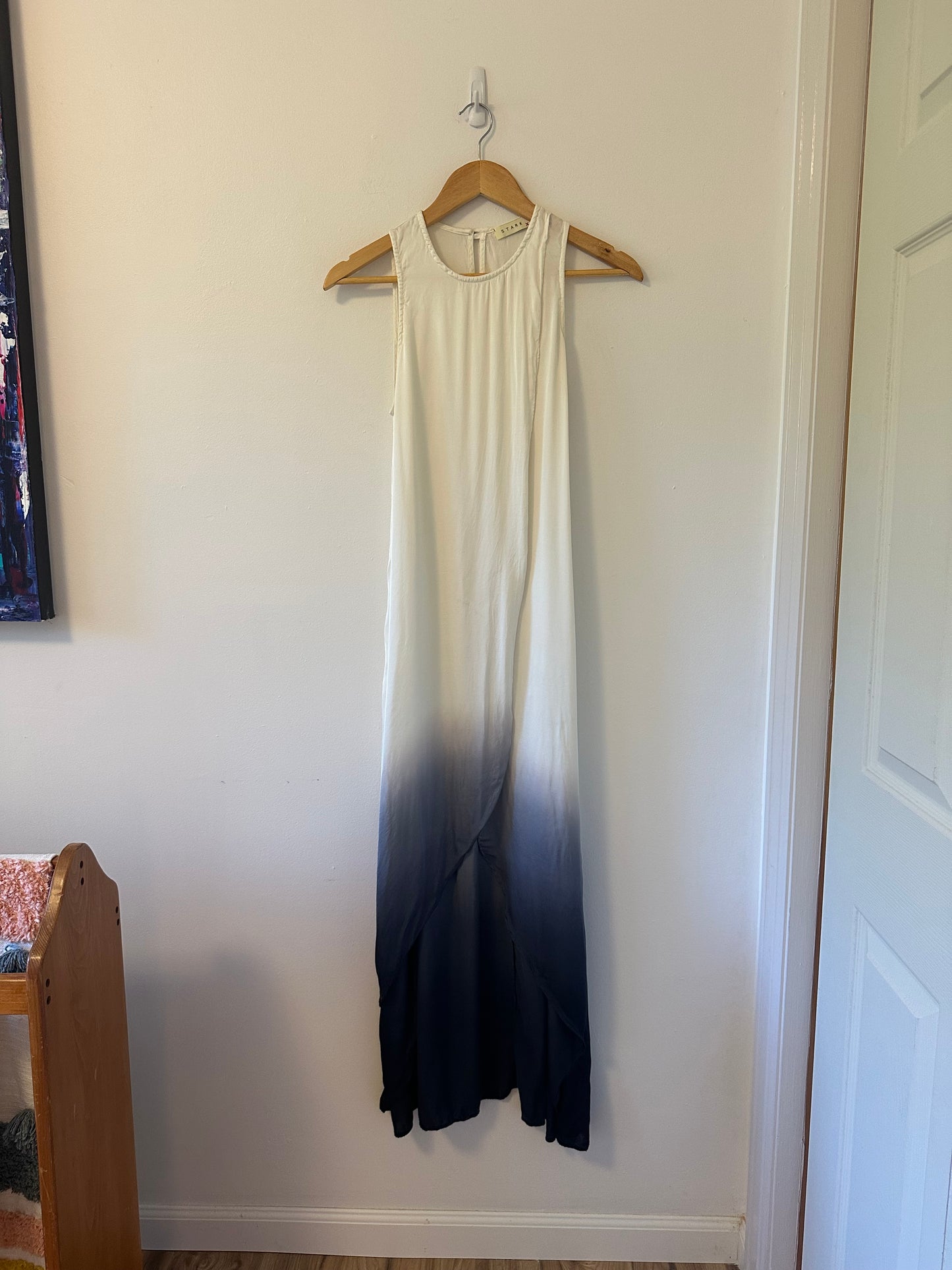 Stark X - Ombré Gradient Maxi Dress with Faux Wrap and Front Slit | Size Small