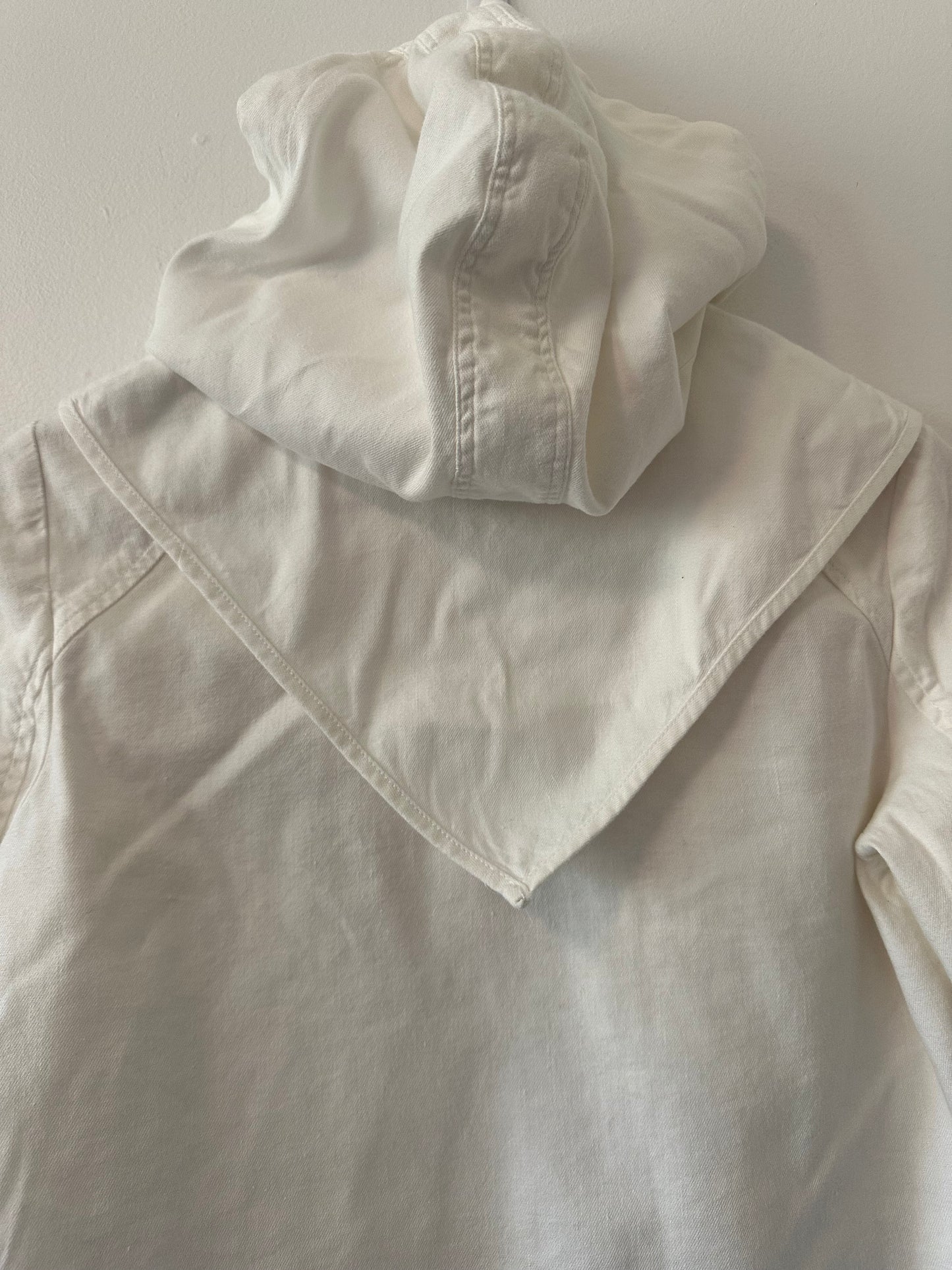 A.L.C. Cropped Zip Up Utility Jacket with Hood in White | Size 6