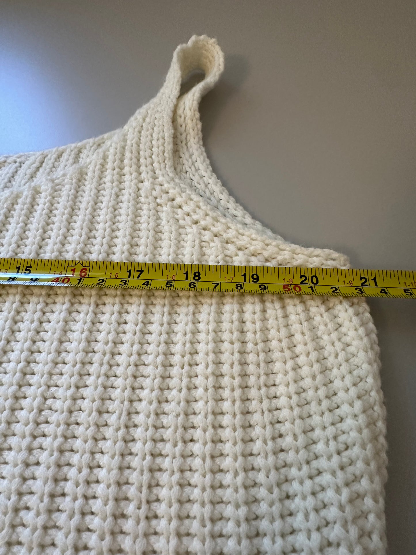 RAGA Ivory Knit Fringe Tank Top | Size Large