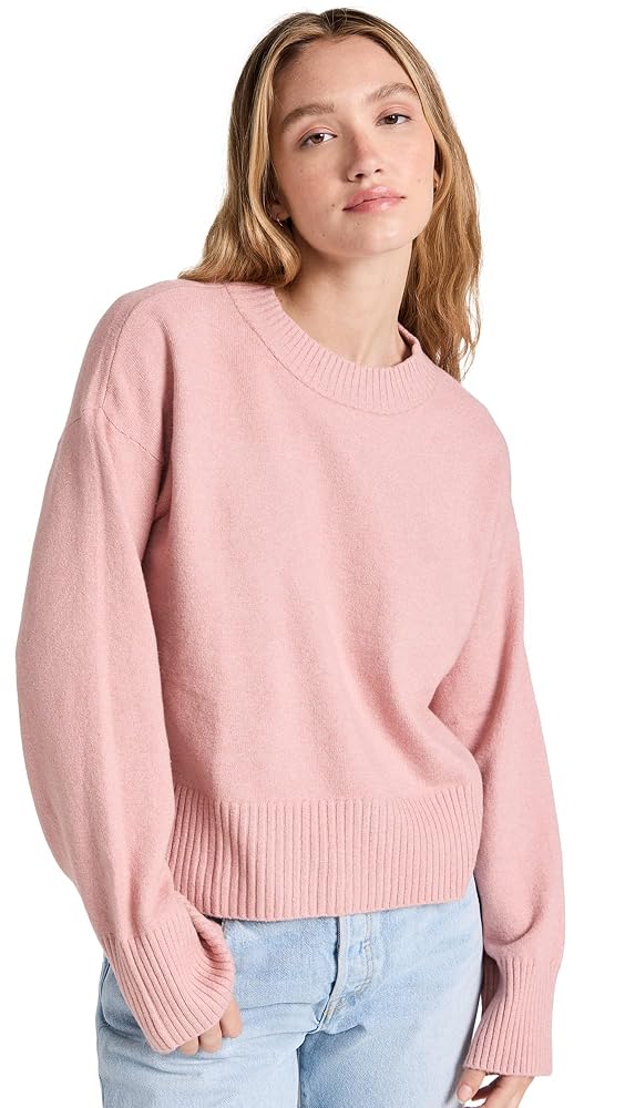 Faherty Jackson Crewneck Sweater in Rose Ash | Size XS