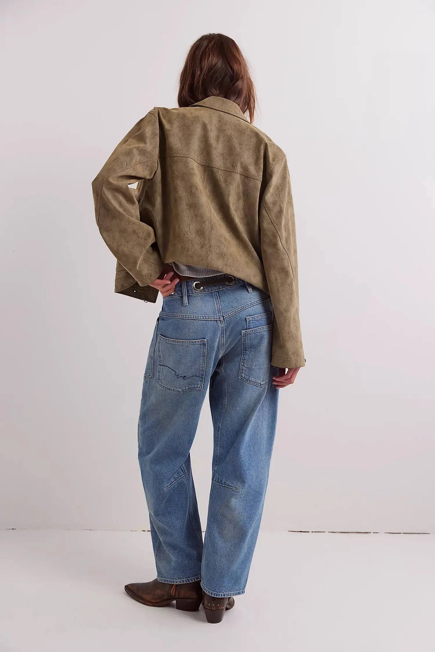 We The Free Moxie Pull-On Barrel Jeans In Truest Blue - Size 27