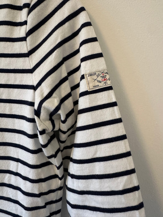 Joules Boatneck Striped Black and White Long Sleeve Top Size 4