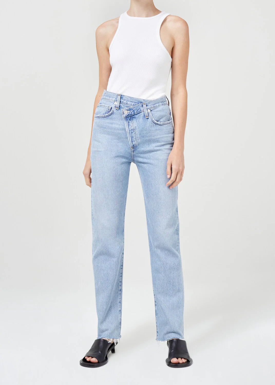Agolde Light Blue Criss Cross Straight Leg Jeans | Size 23