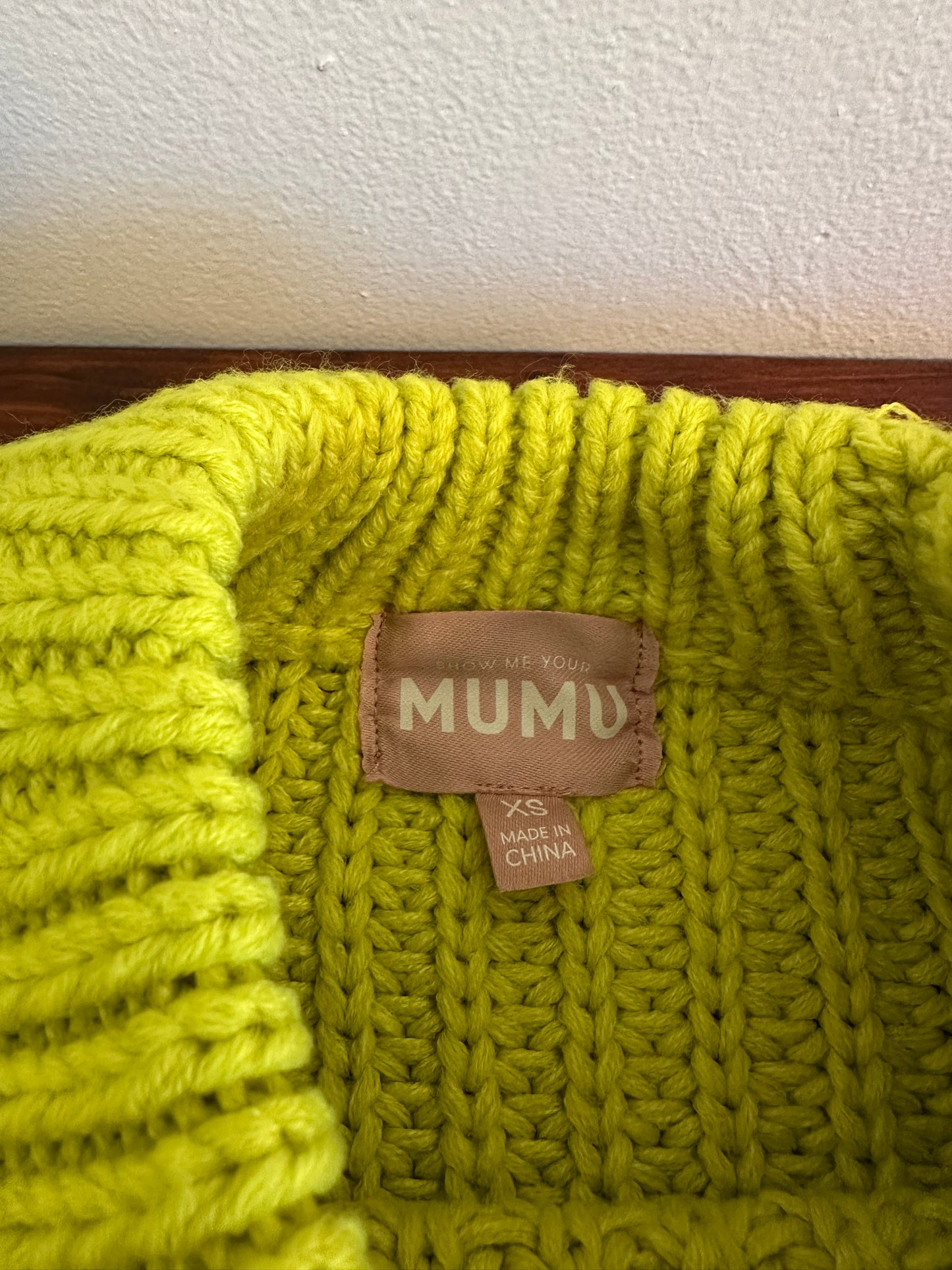 Show Me Your Mumu Women's Bailey Sweater in Lime Green - Size XS