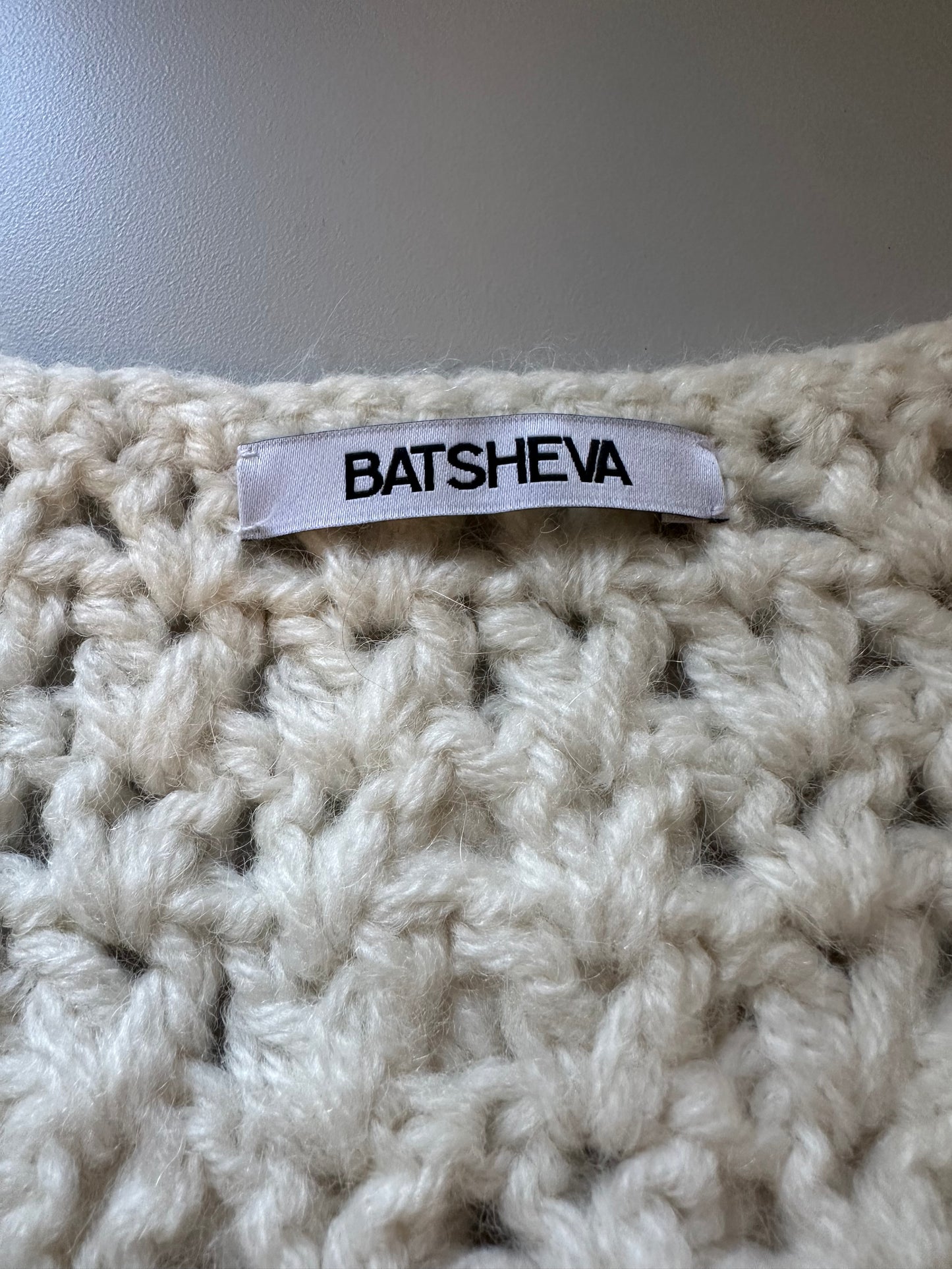 Batsheva Daisy Crochet Tank Top in Cream | Size Medium