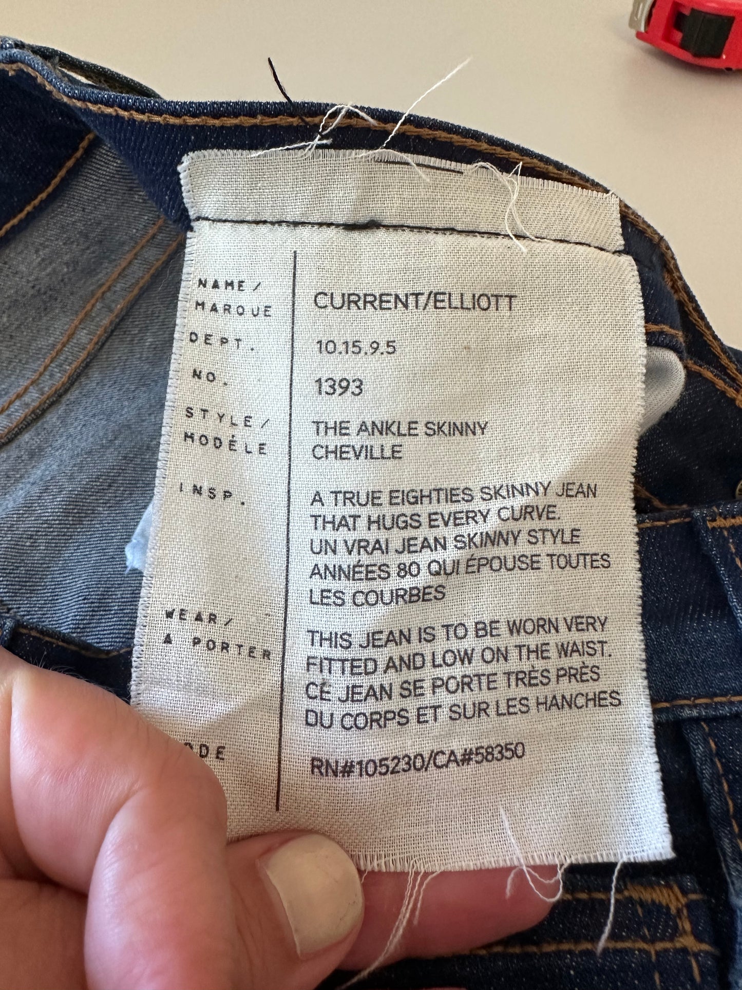 Current/Elliott - The Ankle Skinny in Cheville Dark Blue Skinny Jeans | Size 28