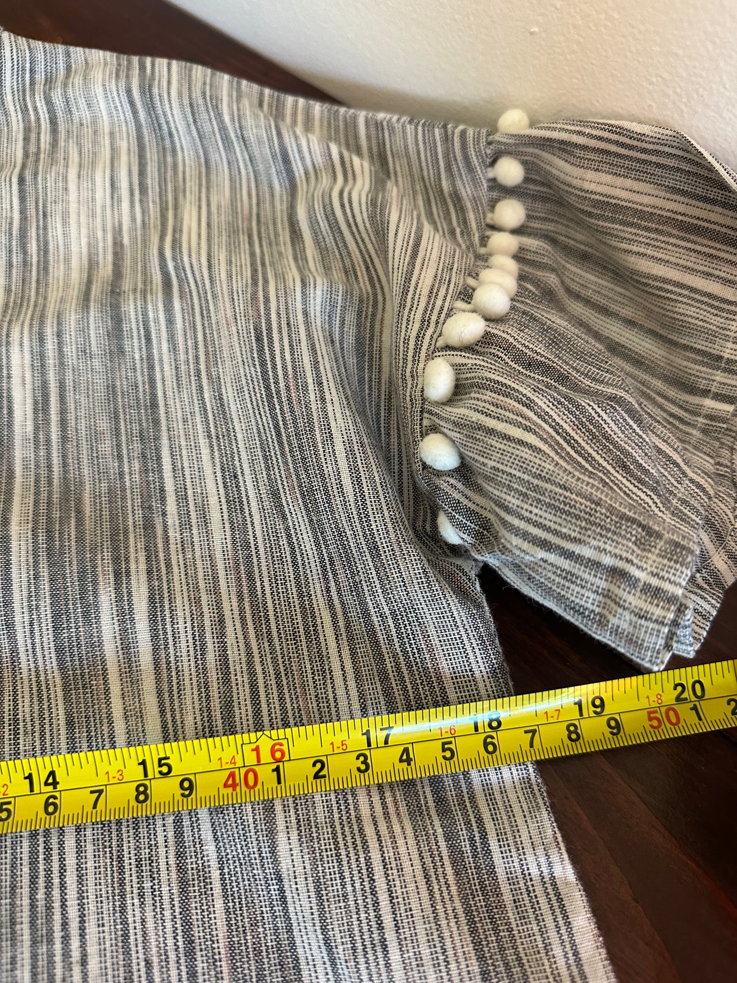 Blue Rain Striped Gray Women's Top - Size Small