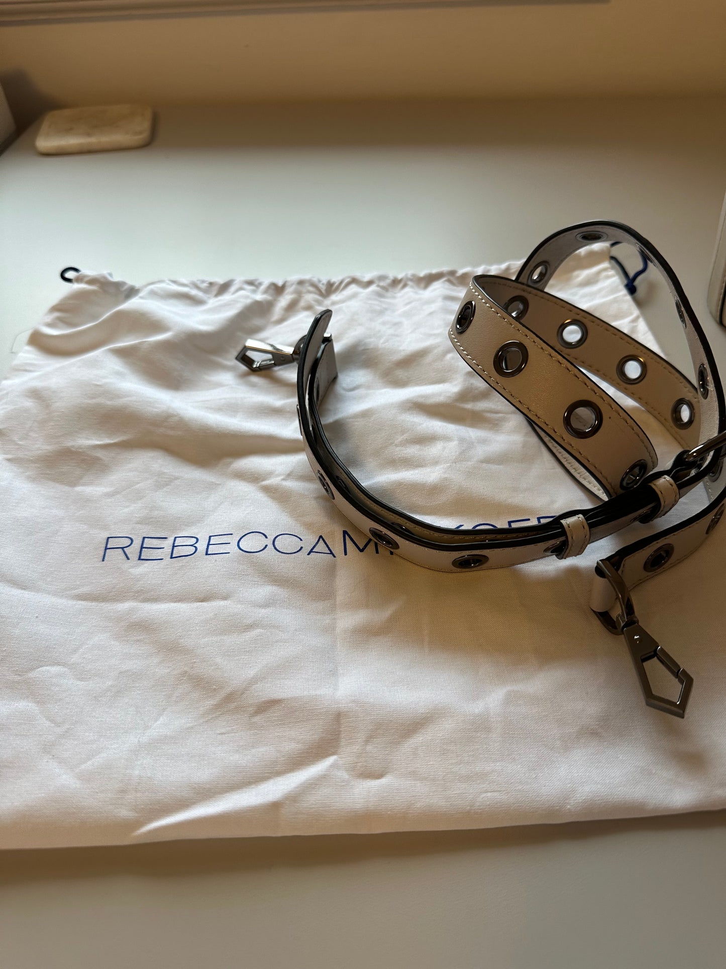 Rebecca Minkoff Cream Kate Small Bucket Bag in Putty Leather