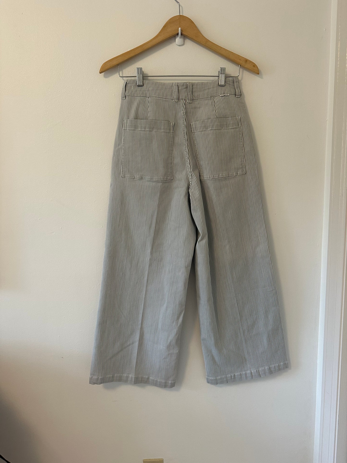NWT Dear John Audrey Wide Leg Striped Jeans in Railroad Gray Stripe | Size 26