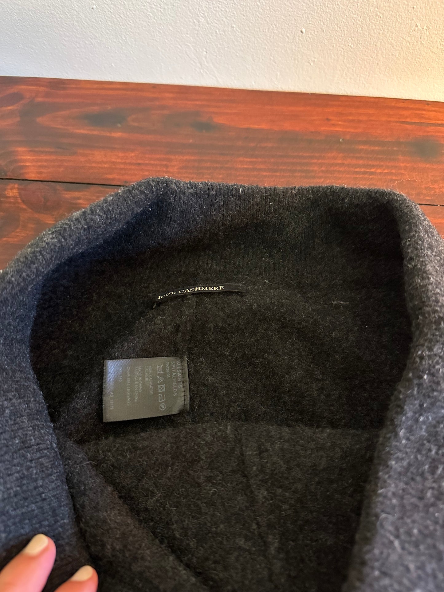 Zara Charcoal Gray Drop Crotch Cashmere Leggings - Size Small