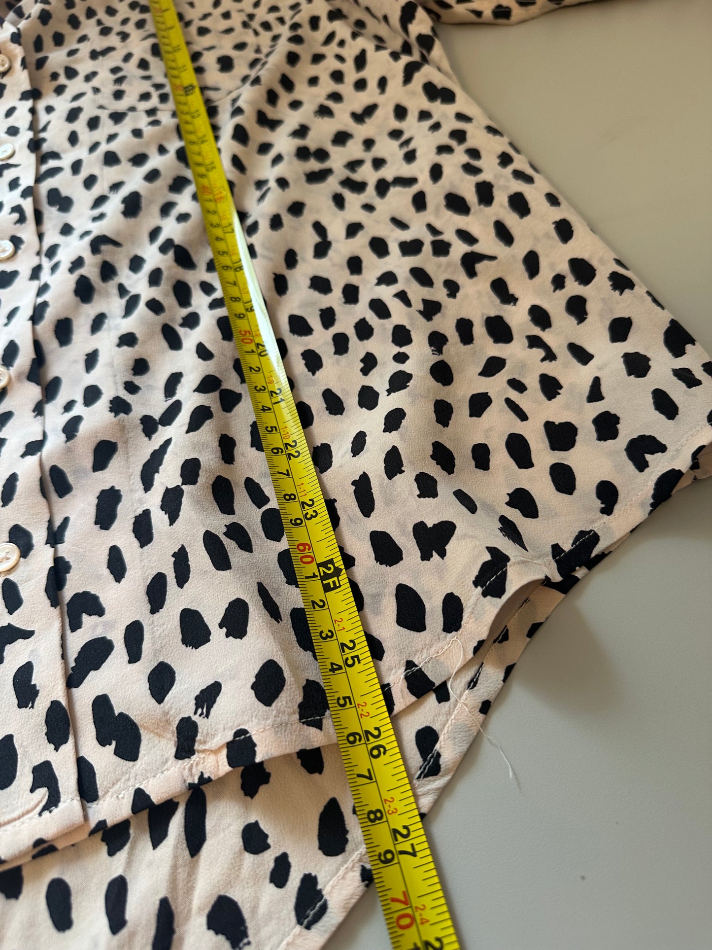 Rails Rebel Leopard Print Silk Button Down Top | Size Large
