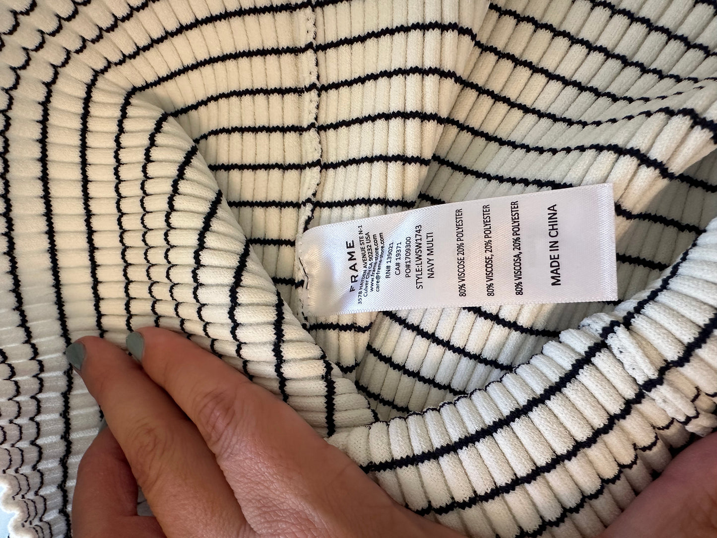 Frame Striped Black and White Knit Mini Dress | Size Extra Large
