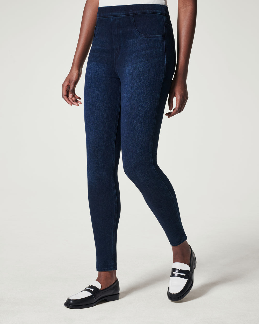 SPANX Jean-ish Ankle Leggings in Twilight Rinse | Size XL