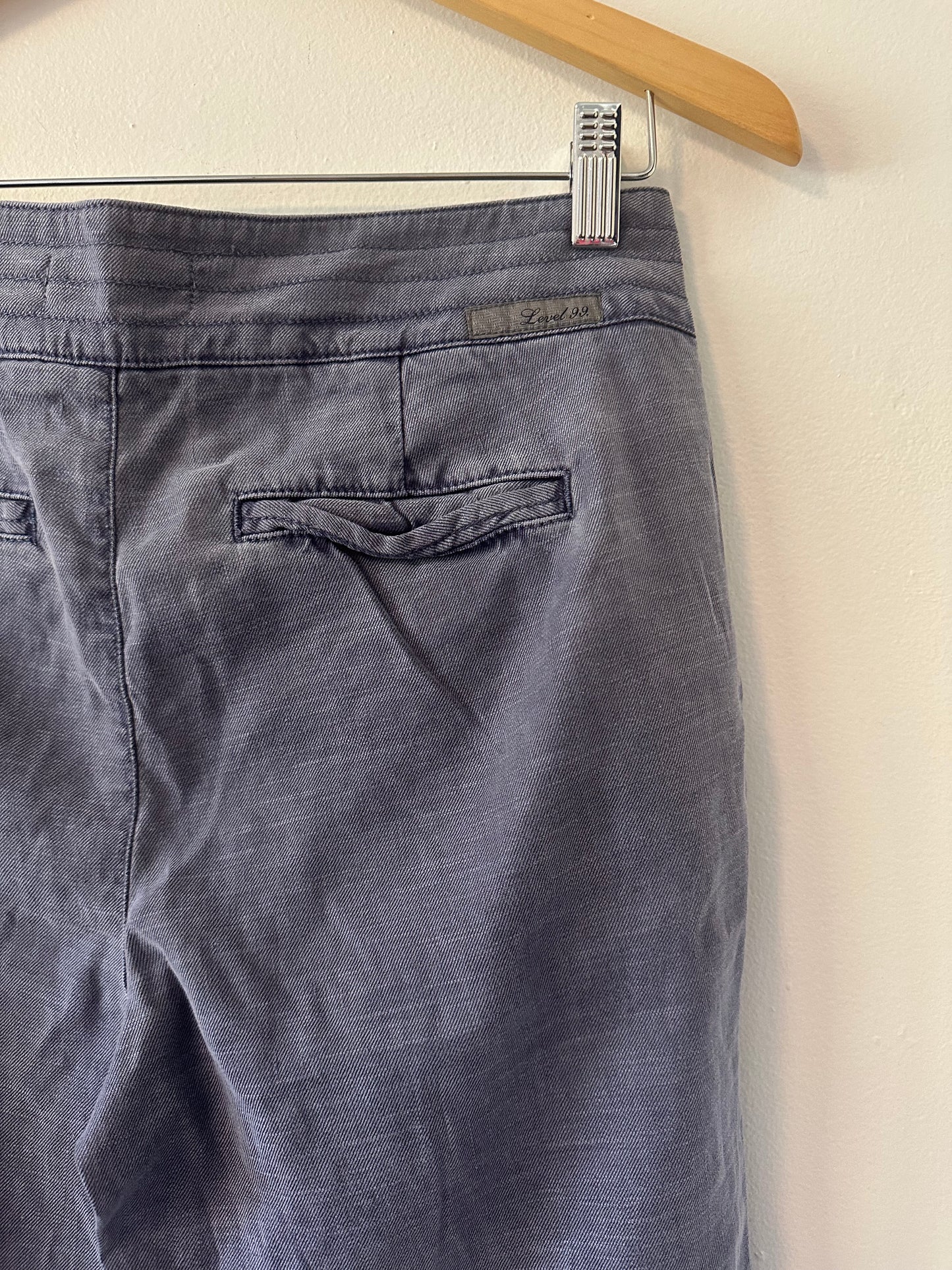Level 99 Charcoal Low Rise Flare Pants | Size 28 Petite