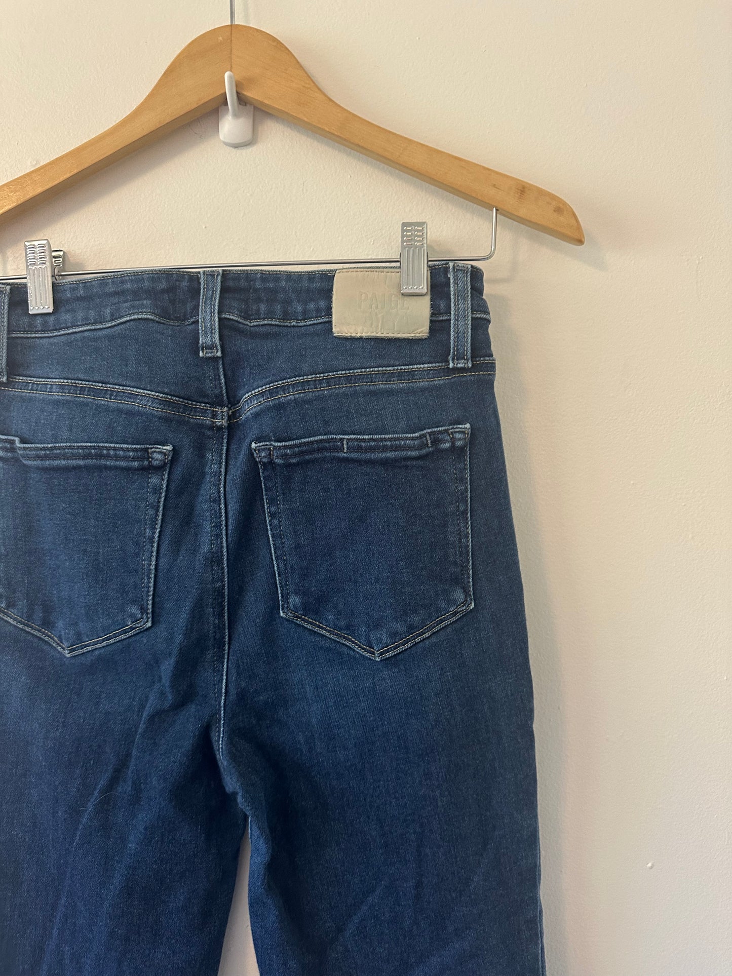 PAIGE High Rise Gemma Dark Blue Skinny Jeans | Size 28
