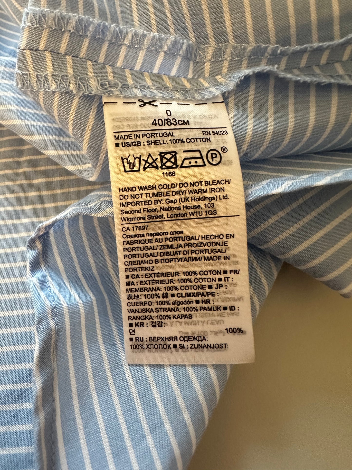 Banana Republic Light Blue Striped Button Down Shirt | Size 0