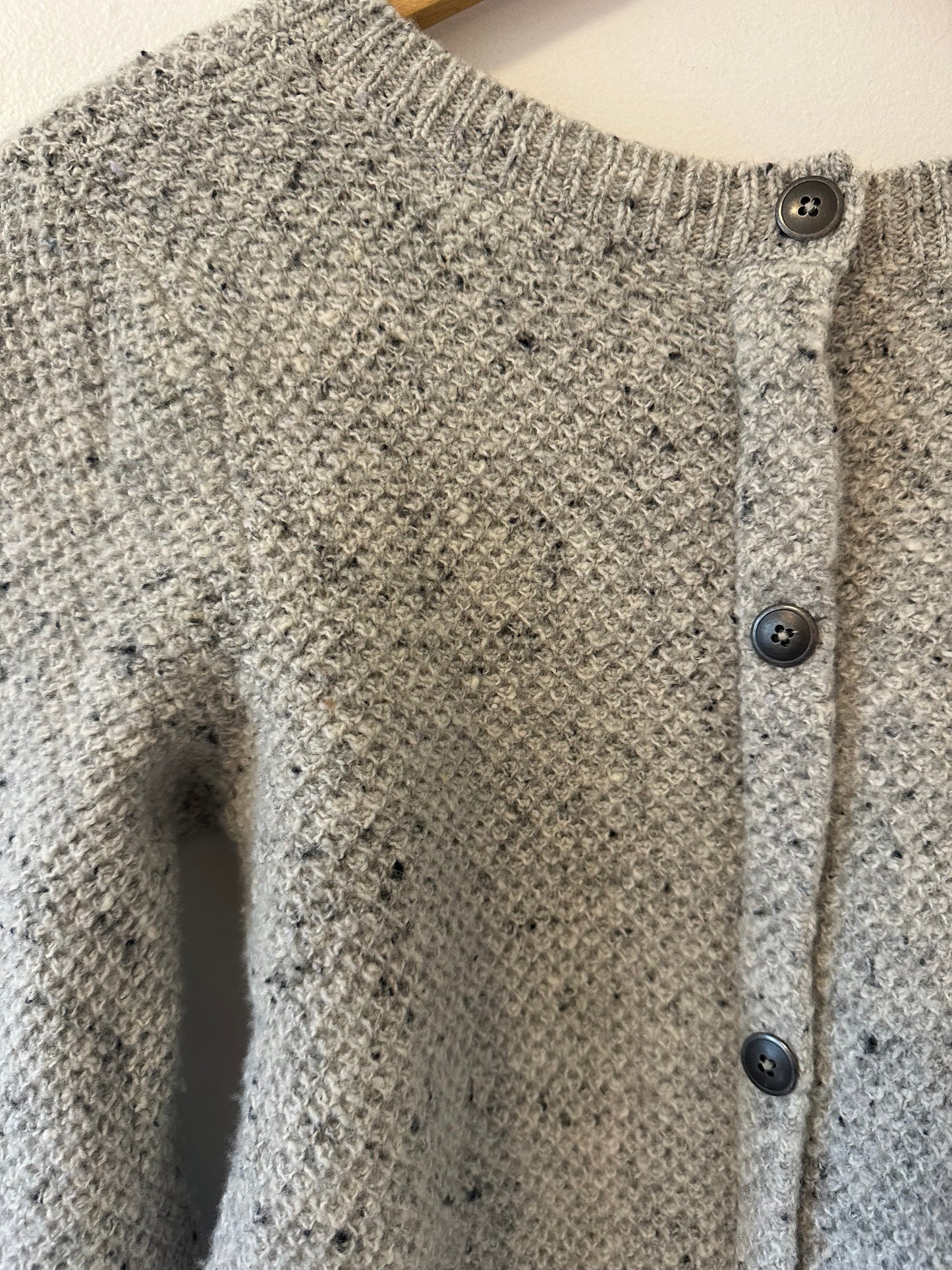 Madewell Gray Knit Long Sleeve Button Back Sweater Dress | Size Small