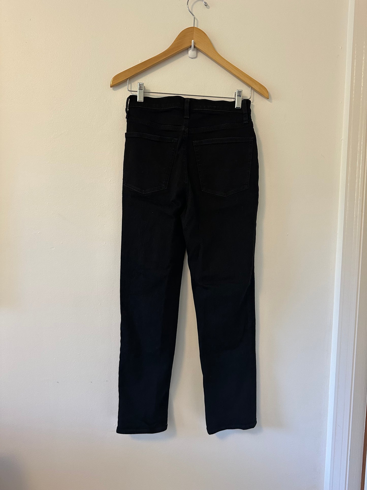 J. Crew High Rise Black Stovepipe Exposed Button Fly Jeans | Size 26