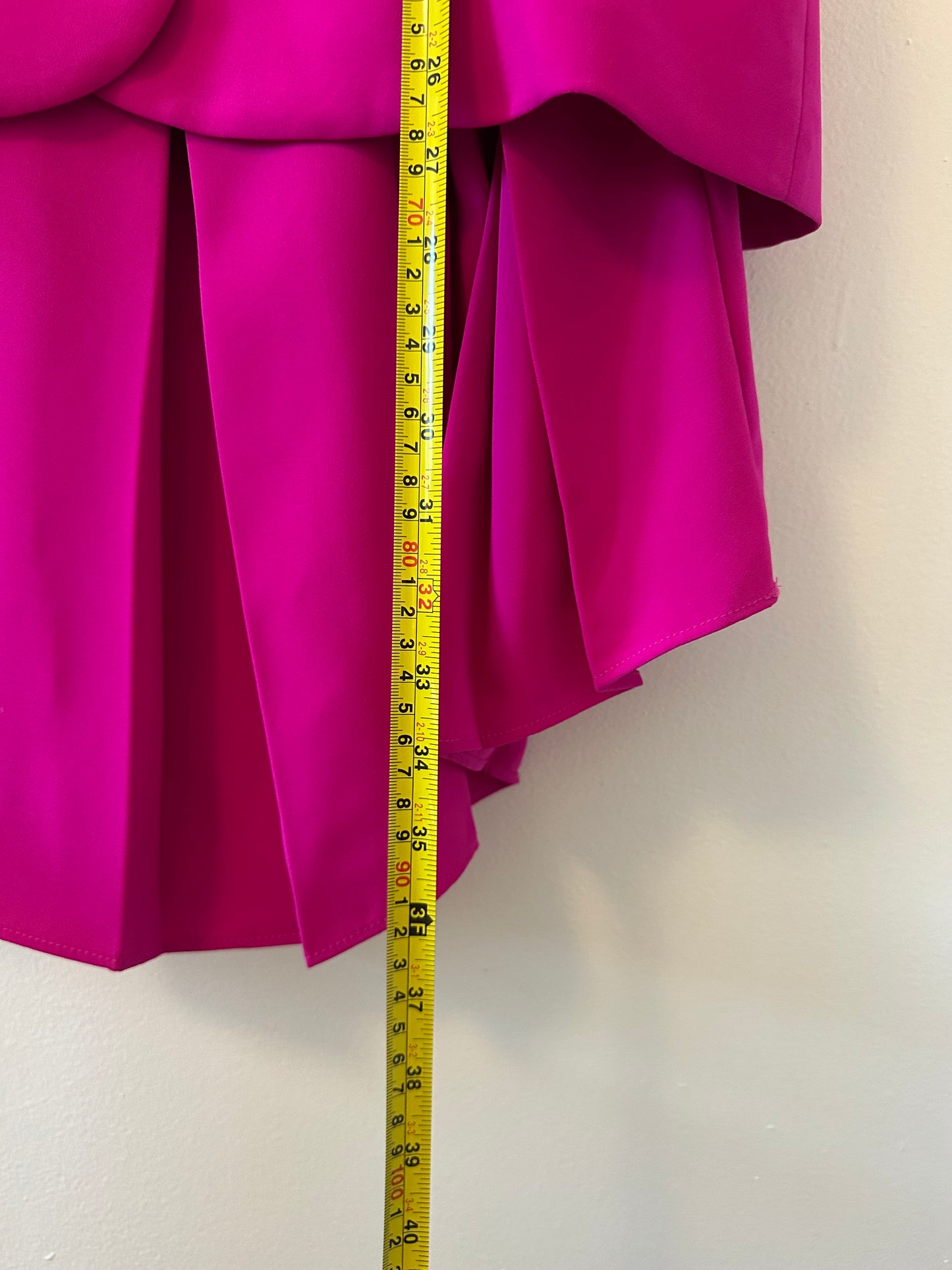 Amanda Uprichard Evelyn Romper in Dark Hot Pink - Size Medium