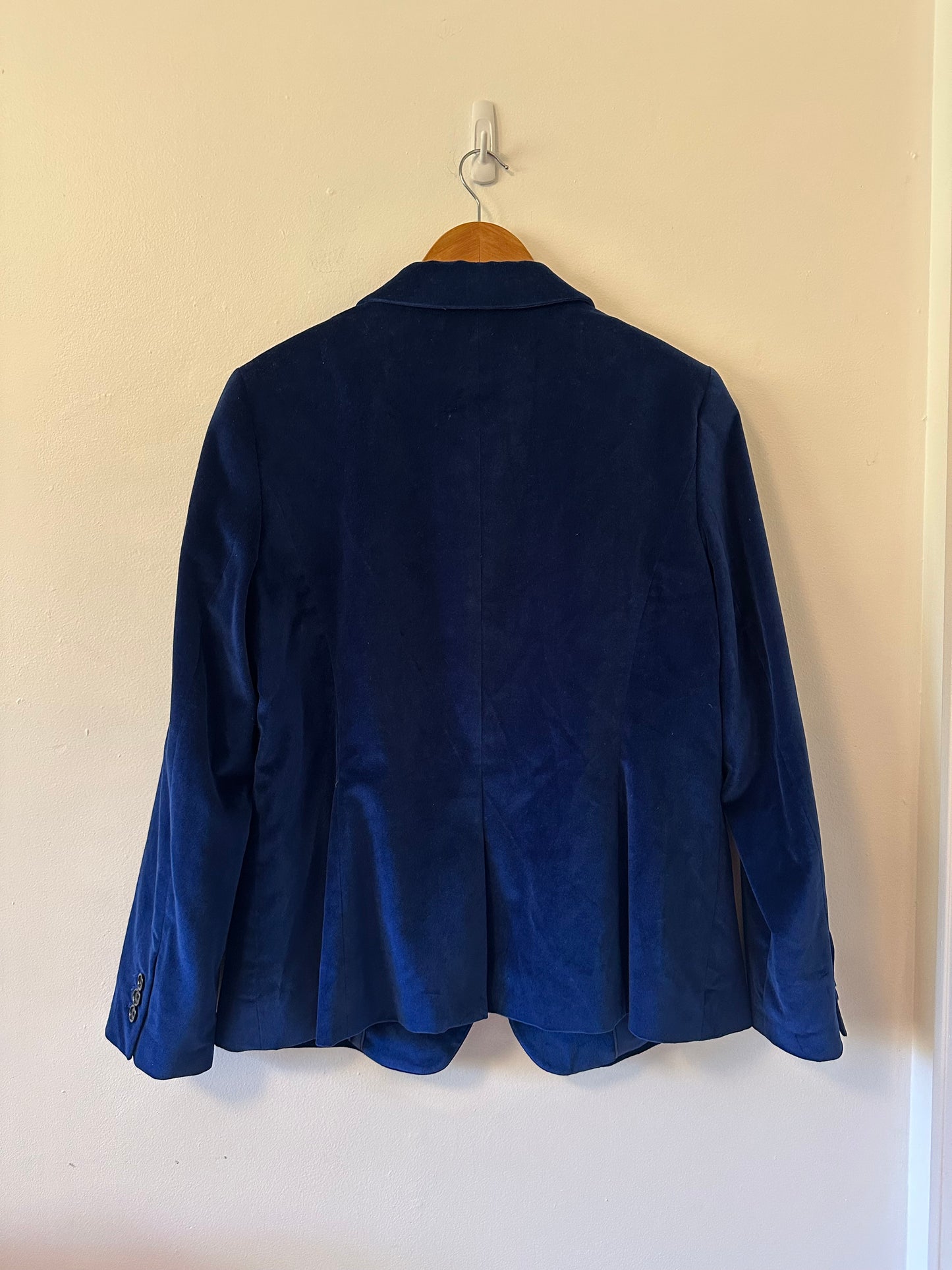 Talbots Modern Velveteen Midnight Blue Velvet Blazer | Size 16