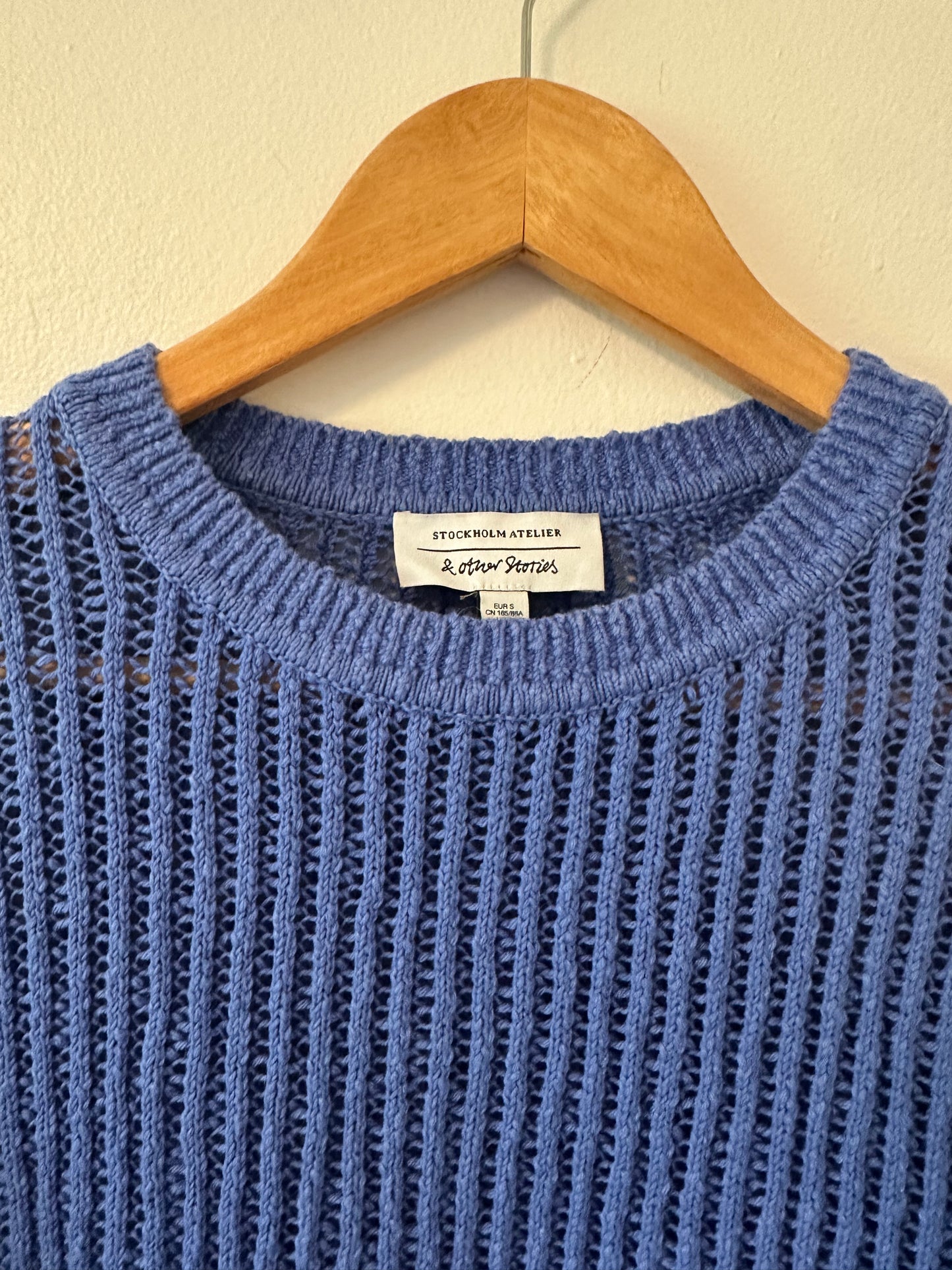 & Other Stories Short Sleeve Ribbed Cotton Boxy T-Shirt - Size Small