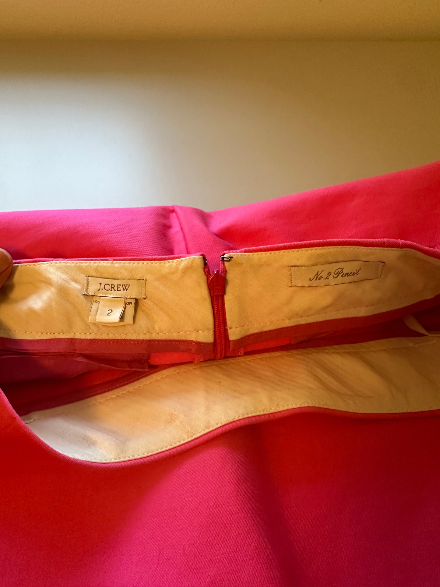 J. Crew - Bright Pink Stretch Cotton Poplin Pencil Skirt | Size 2
