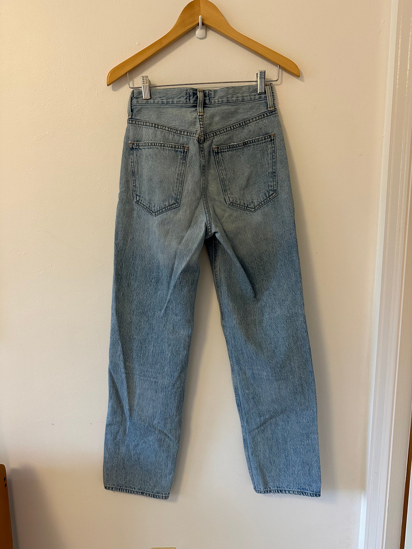 Agolde Light Blue Criss Cross Straight Leg Jeans | Size 23